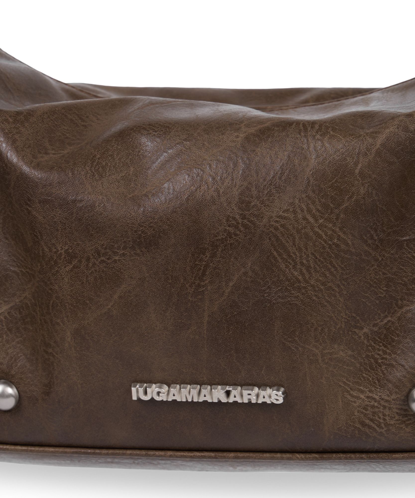 MUSINSA | IUGAMAKARAS Studded Hobo Bag (Brown)
