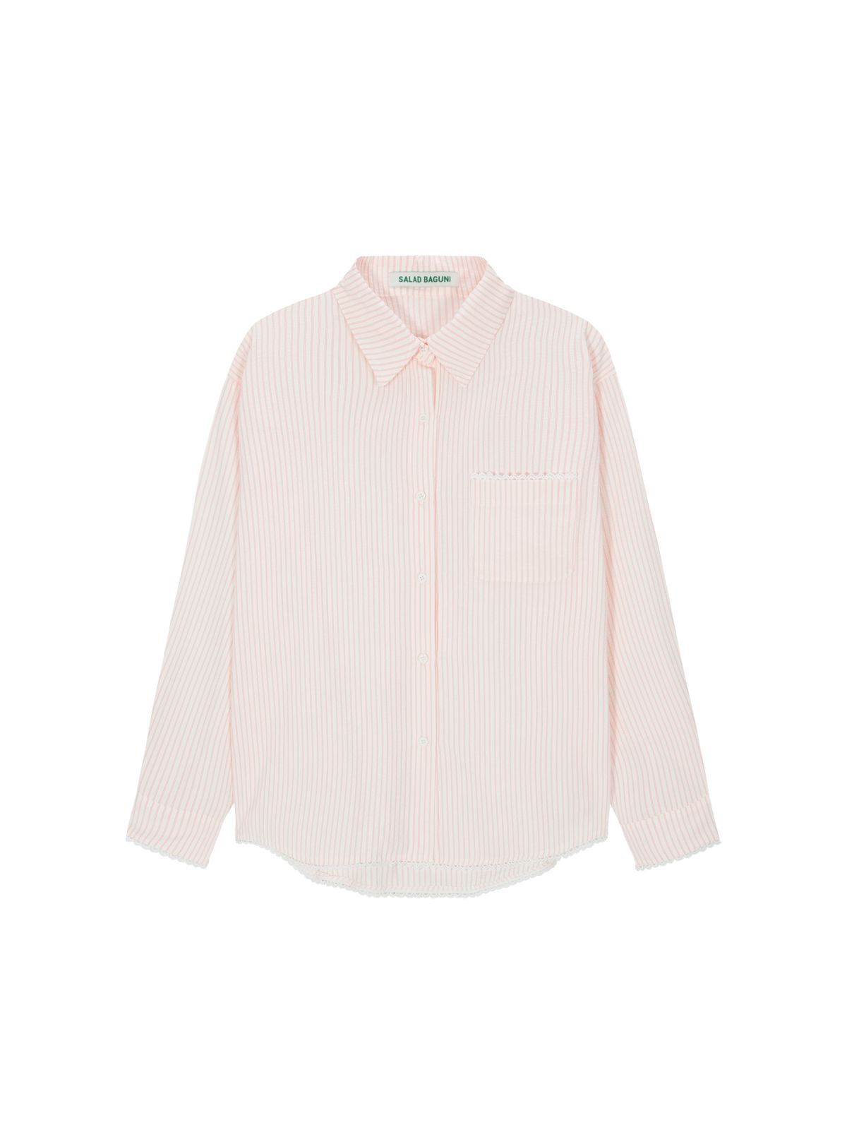 샐러드바구니(SALAD BAGUNI) Lace seersucker set - pink