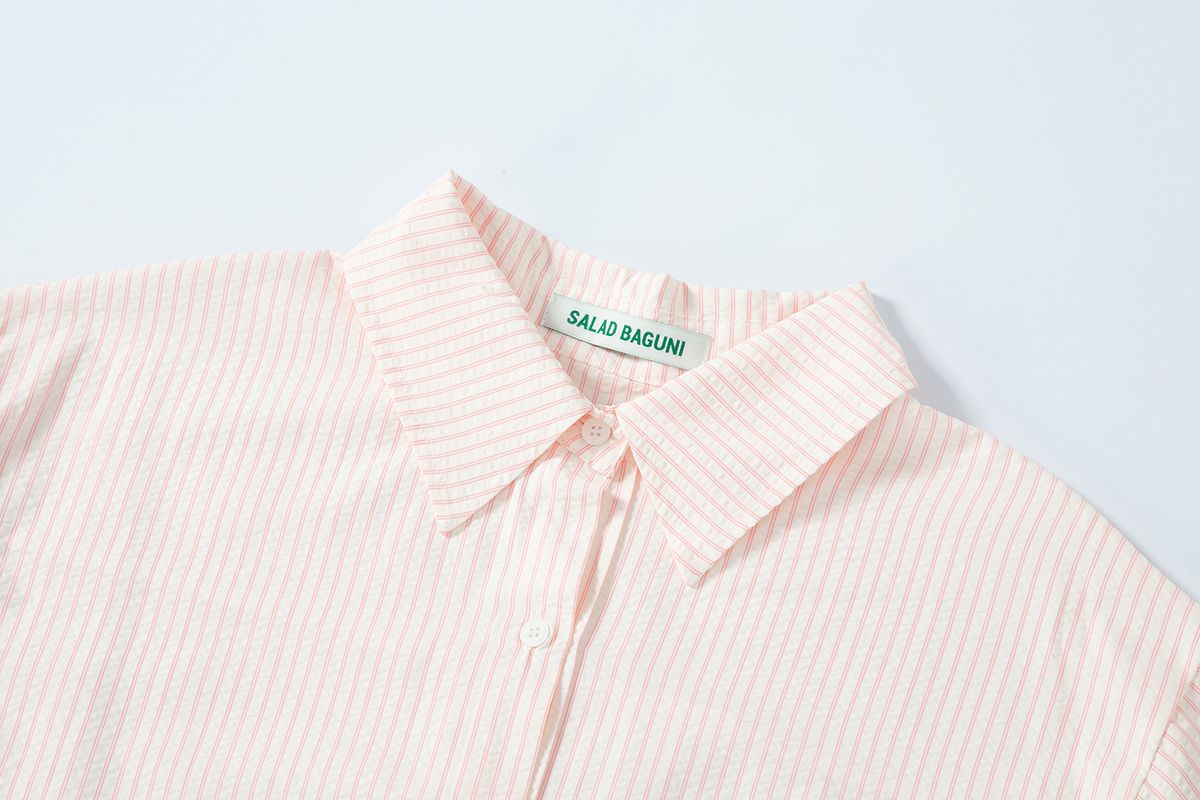 샐러드바구니(SALAD BAGUNI) Lace seersucker set - pink