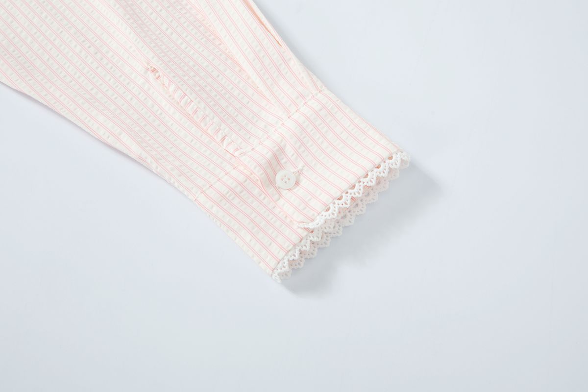 샐러드바구니(SALAD BAGUNI) Lace seersucker set - pink