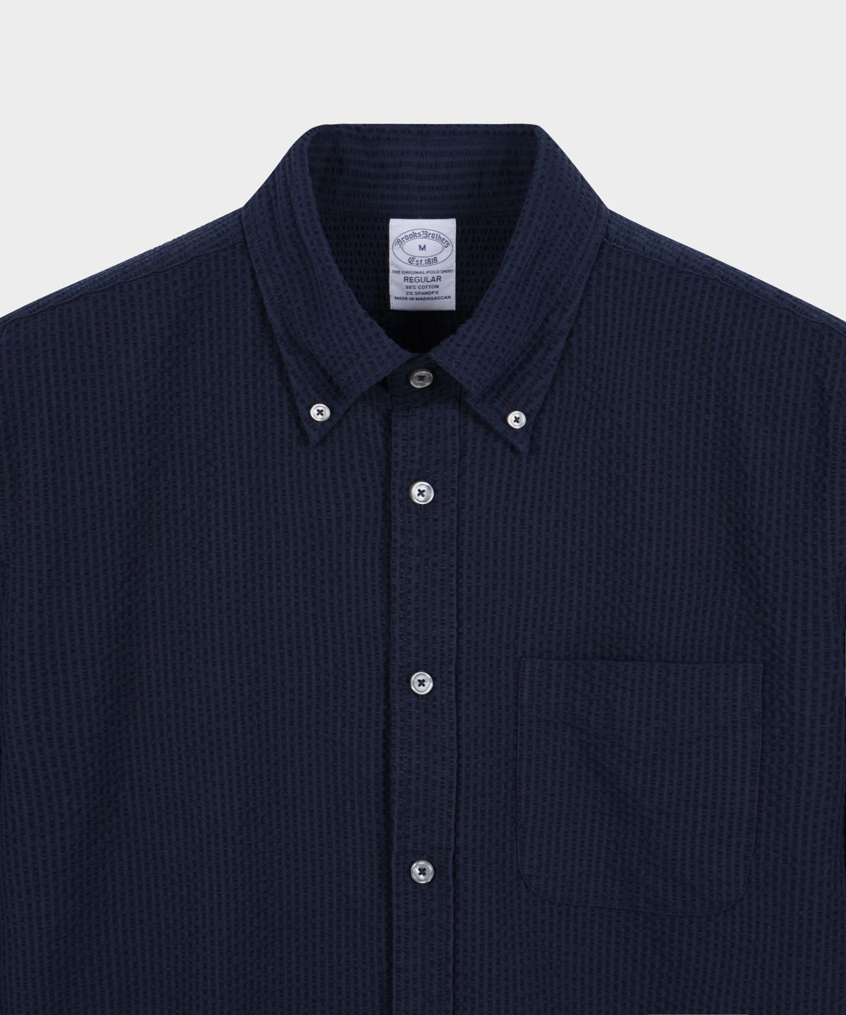 브룩스 브라더스(BROOKS BROTHERS) 시어서커 스포츠셔츠 (네이비) (BBTHMM0005QFM)