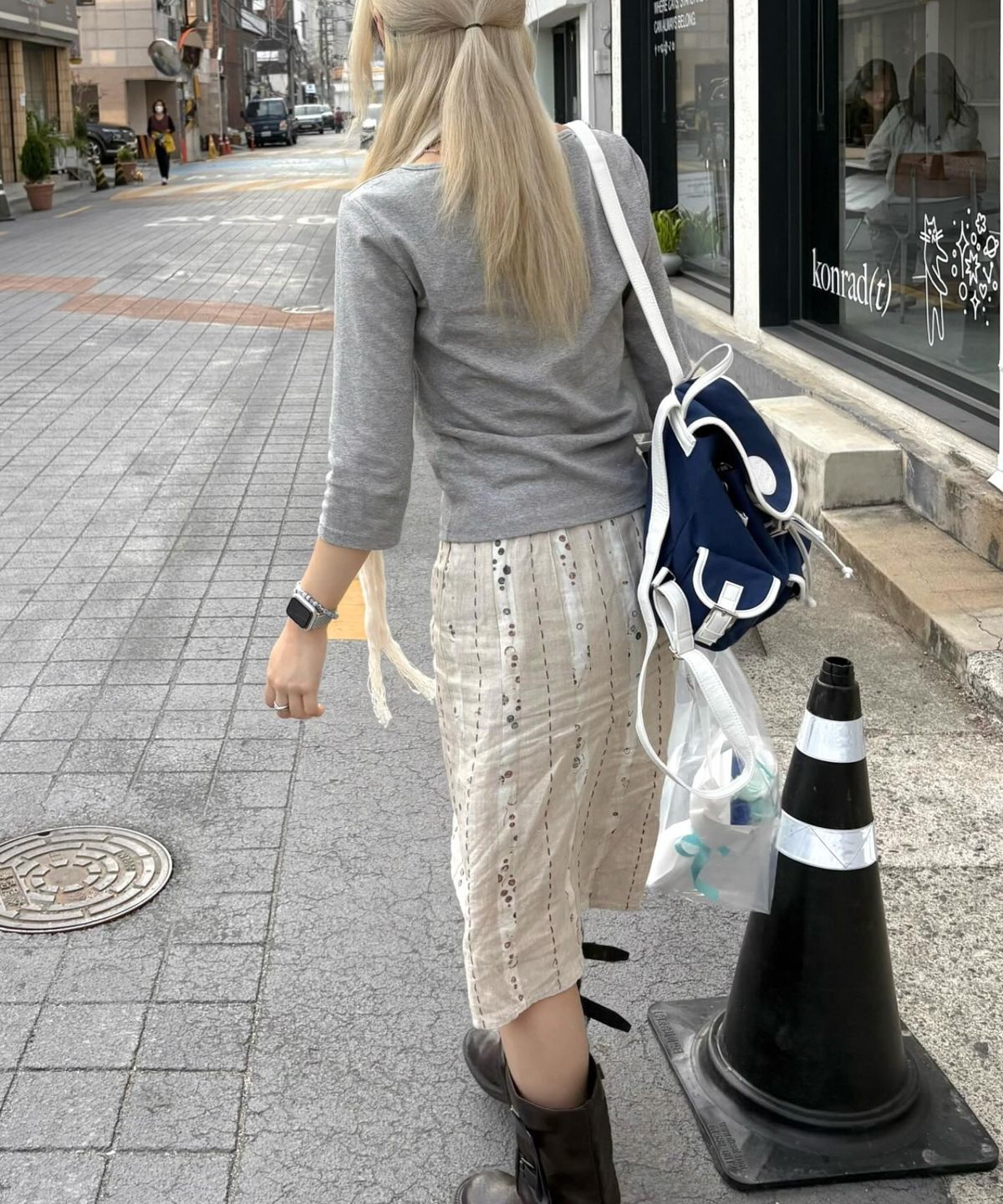 라츠유(LOTSYOU) Nostalgia Canvas Backpack Navy