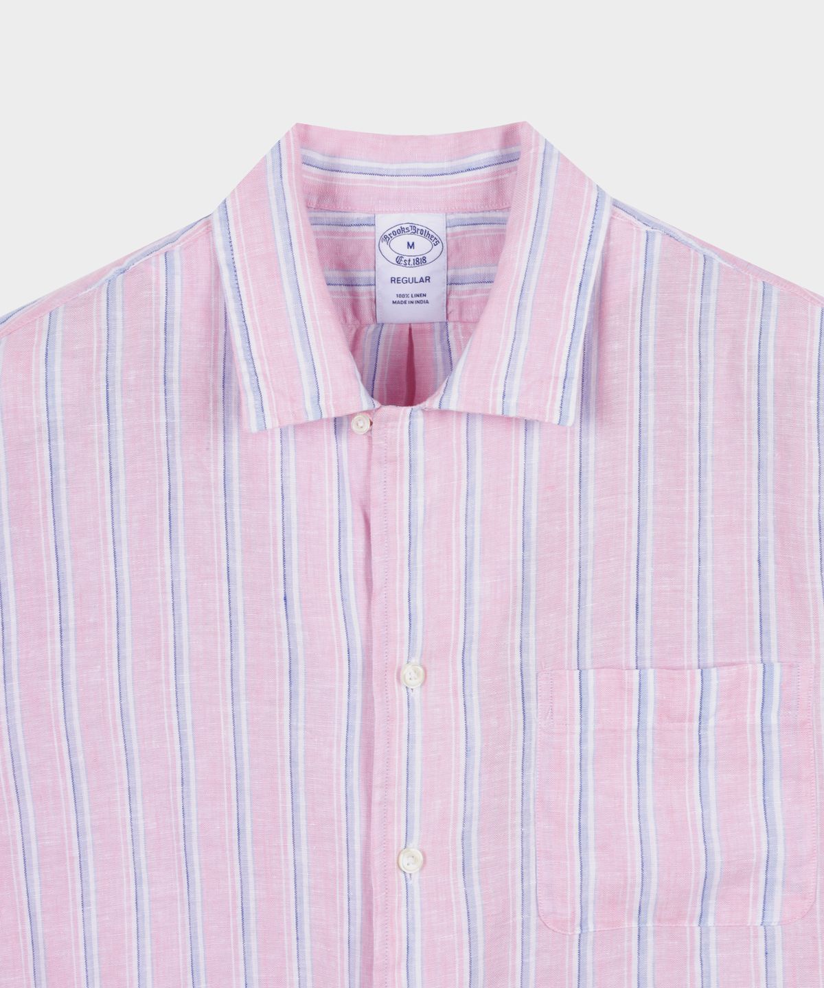 브룩스 브라더스(BROOKS BROTHERS) 베어드 맥넛 아이리쉬 린넨 패턴 캠프 숏슬리브 셔츠 (멀티) (BBTPMM01357FM)
