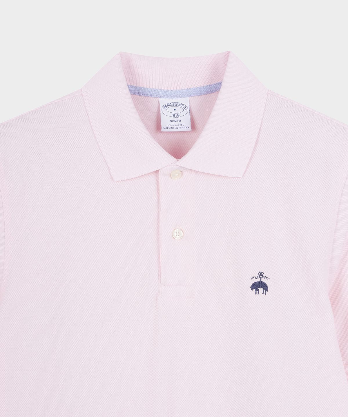 브룩스 브라더스(BROOKS BROTHERS) 코튼 피케 솔리드 숏슬리브 폴로  (핑크) (BBNTMF9583CFM)