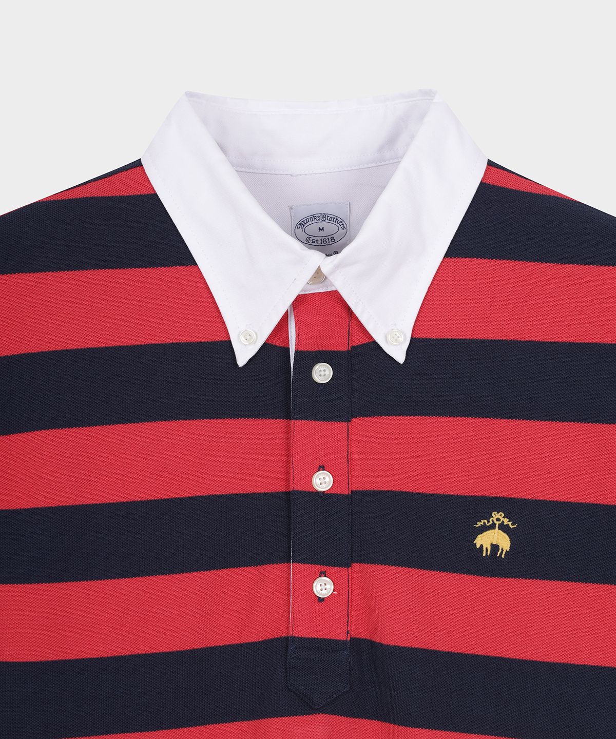 브룩스 브라더스(BROOKS BROTHERS) 빈티지 스트라이프 숏슬리브 폴로 (레드) (BBNTMM7675DFM)