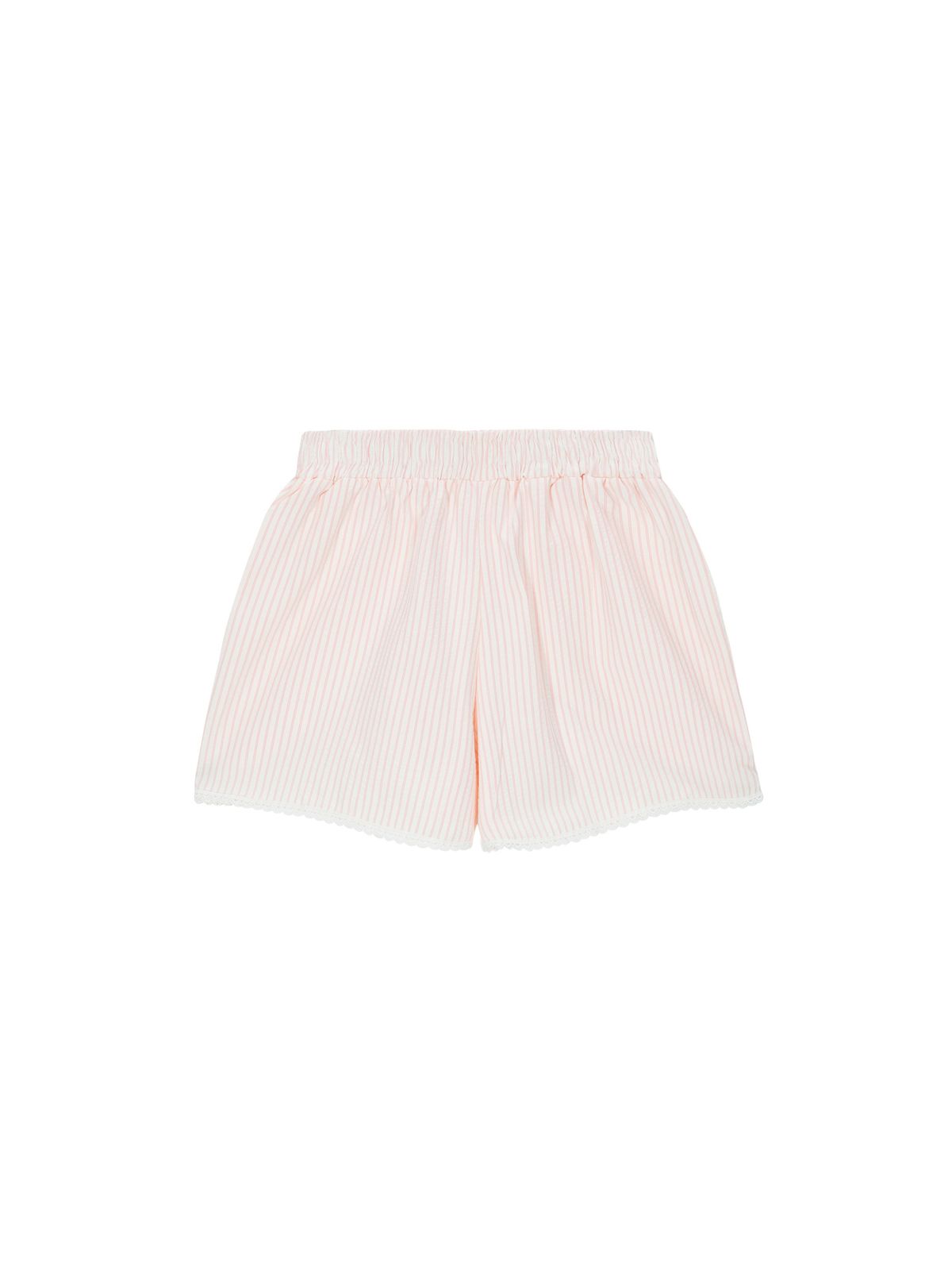 샐러드바구니(SALAD BAGUNI) Lace hem seersucker shorts - pink