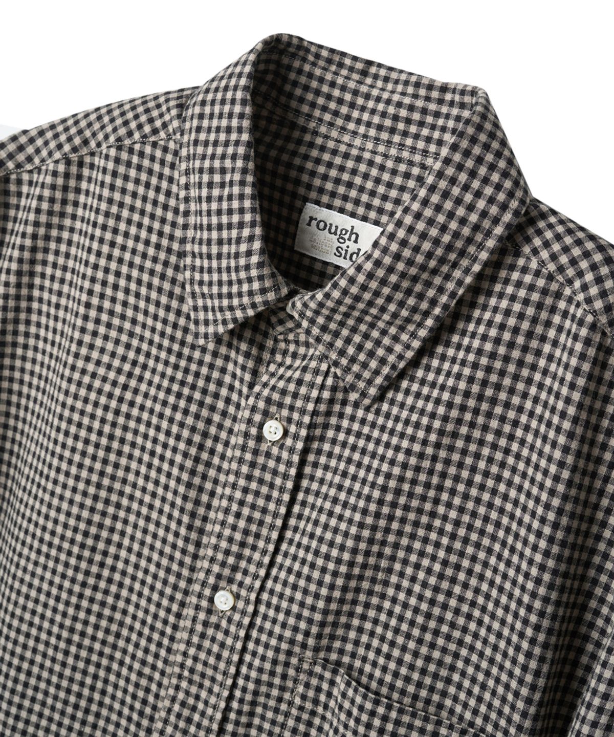 러프사이드(ROUGHSIDE) Primary Shirt Beige Gingham Check
