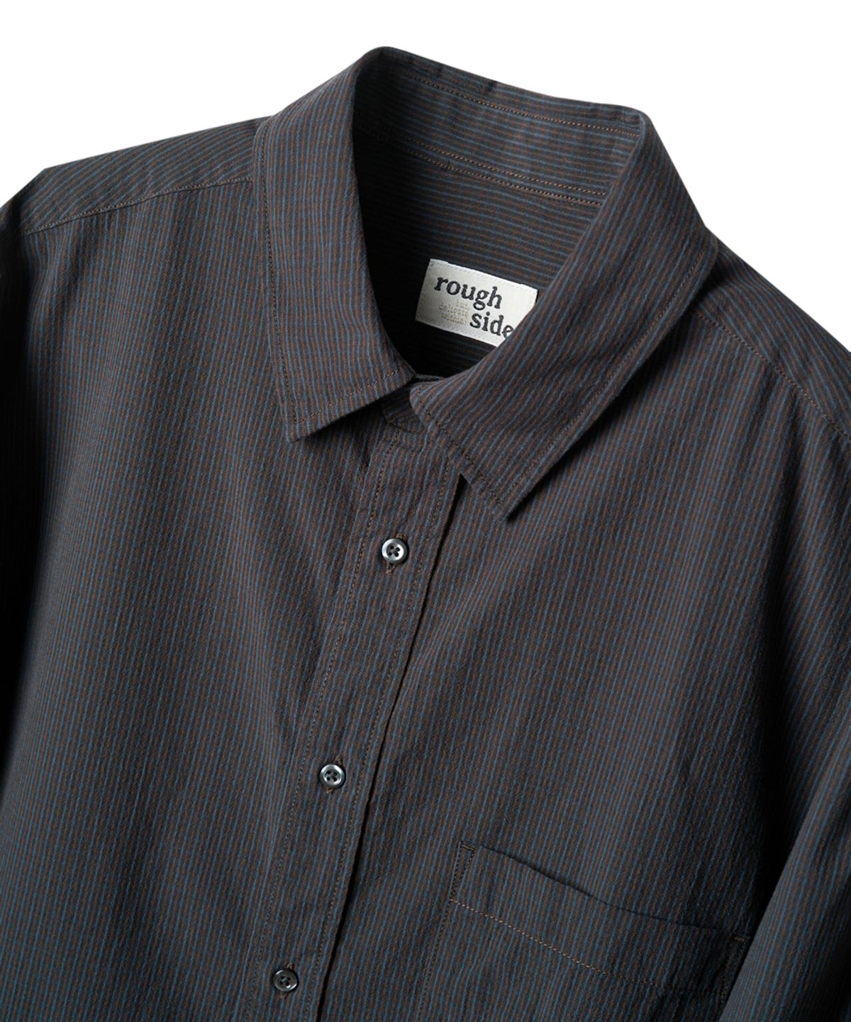 러프사이드(ROUGHSIDE) Primary Shirt Charcoal Pin Stripe