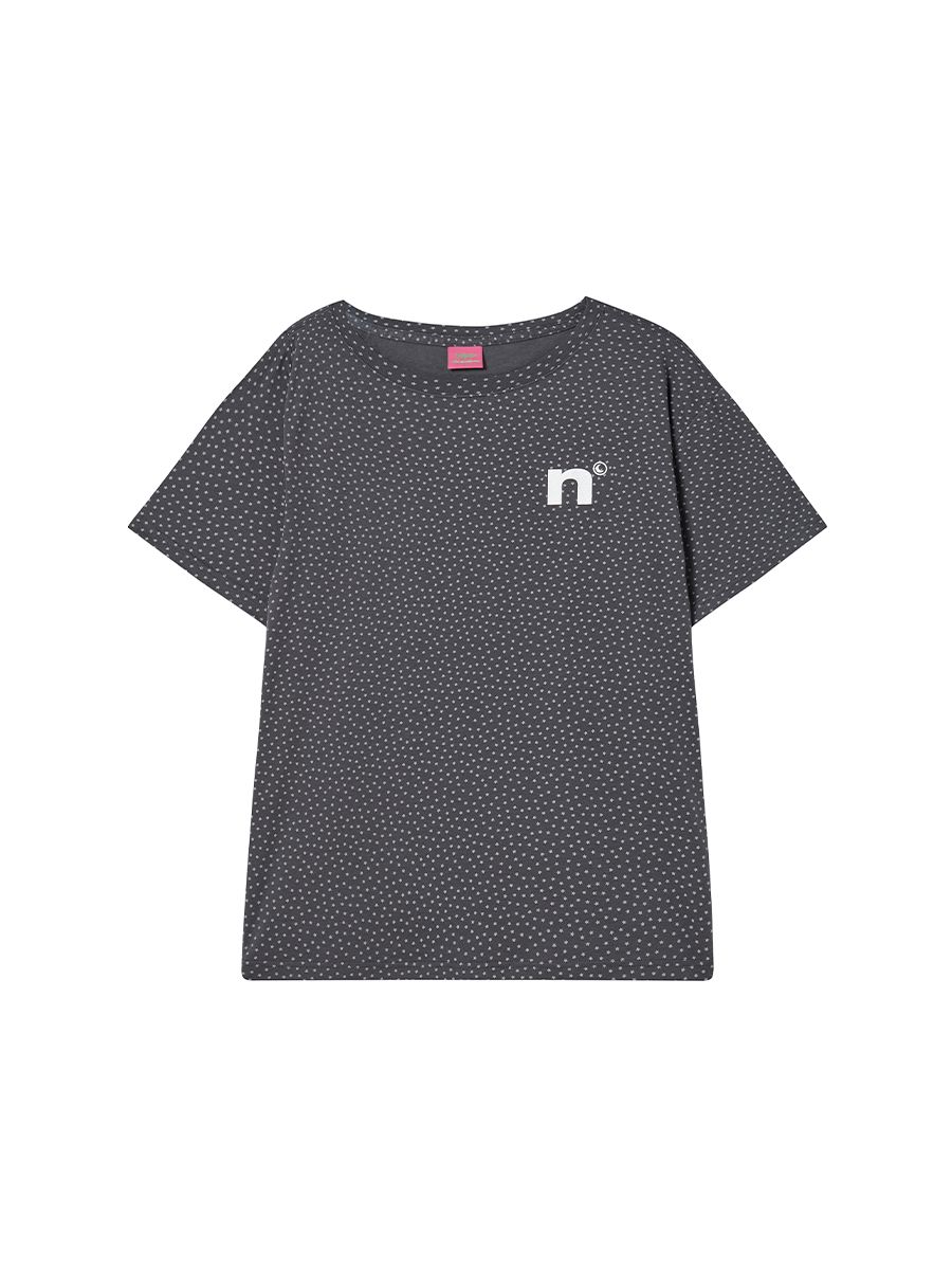 MUSINSA公式 | NYXX STAR OFF SHOULDER TEE CHARCOAL