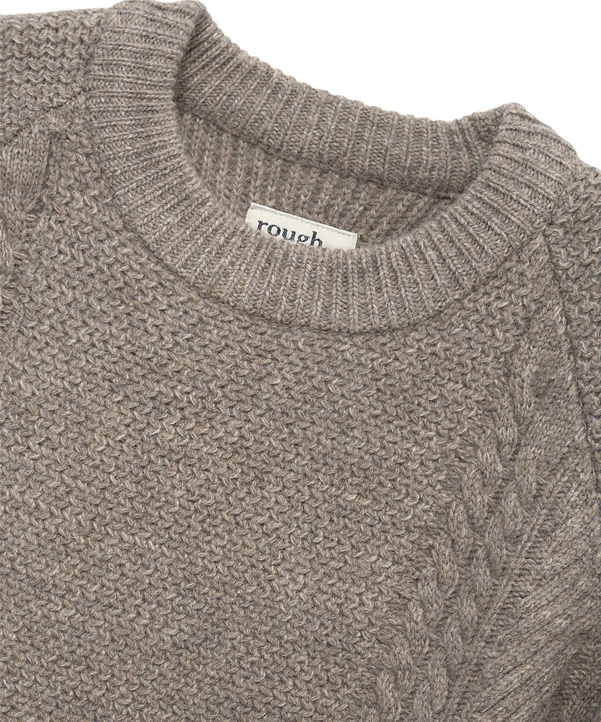 러프사이드(ROUGHSIDE) Aran Sweater Walnut