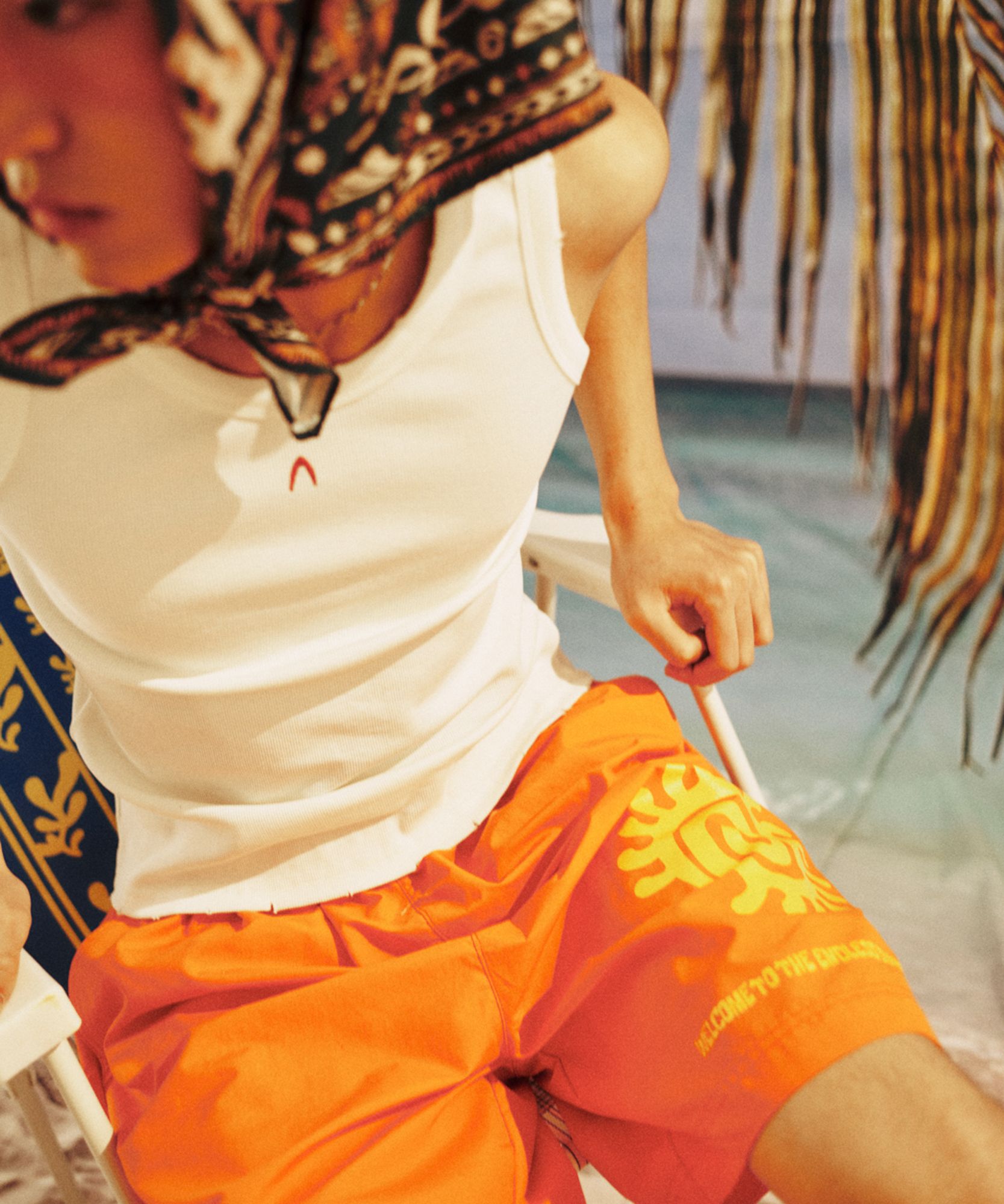MUSINSA | AAKAM SUMMER CLUB Beach Shorts (Orange)