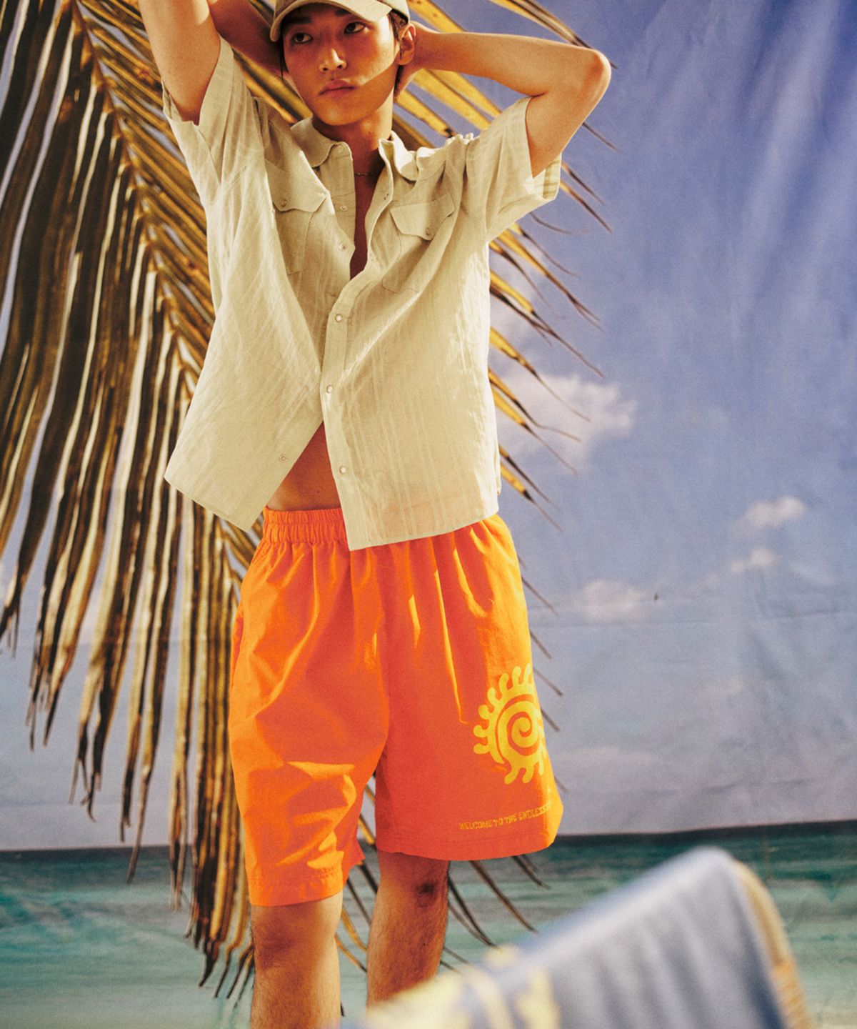 아캄(AAKAM) SUMMER CLUB Beach Shorts (Orange)