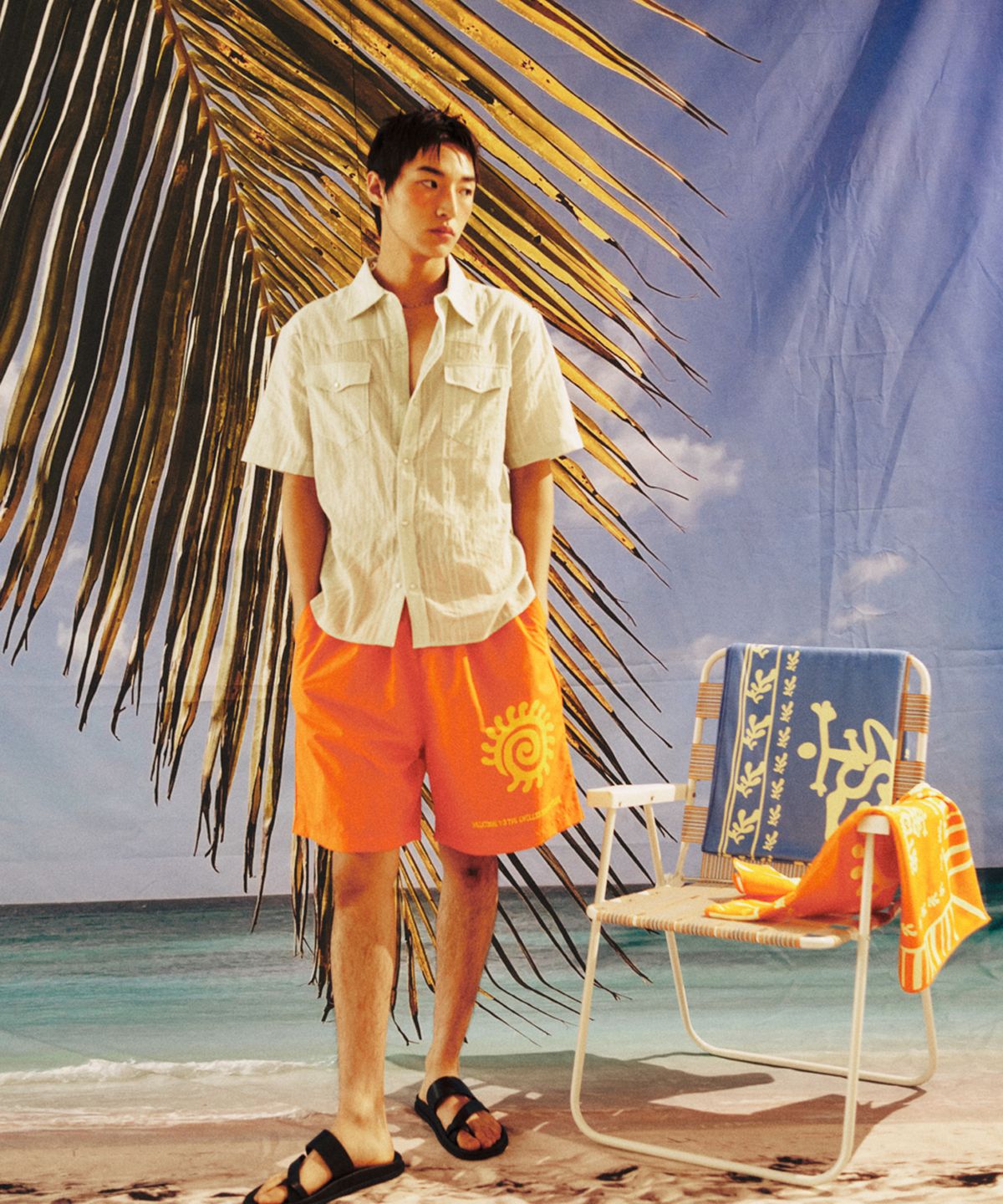 아캄(AAKAM) SUMMER CLUB Beach Shorts (Orange)