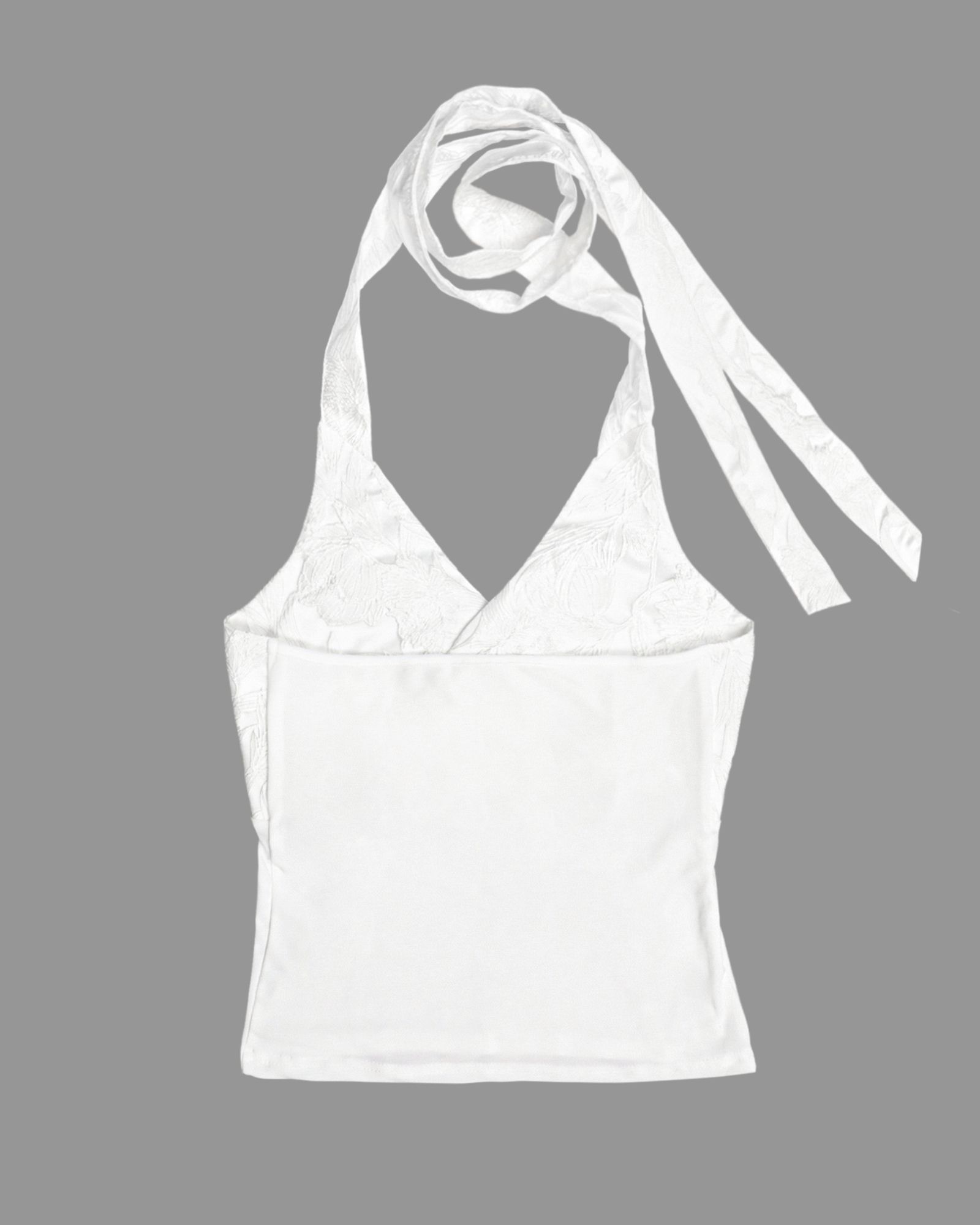 MUSINSA | DARLING, YOU'RE BAD WHITE FLOWER HALTER TOP