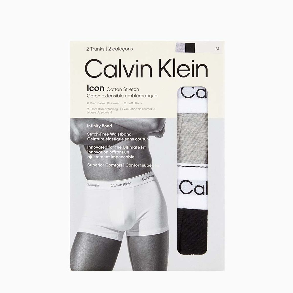 캘빈클라인 언더웨어(CALVIN KLEIN UNDERWEAR) 남성 아이콘 코튼 스트레치 2PK 트렁크 팬티_NB4391(3color)
