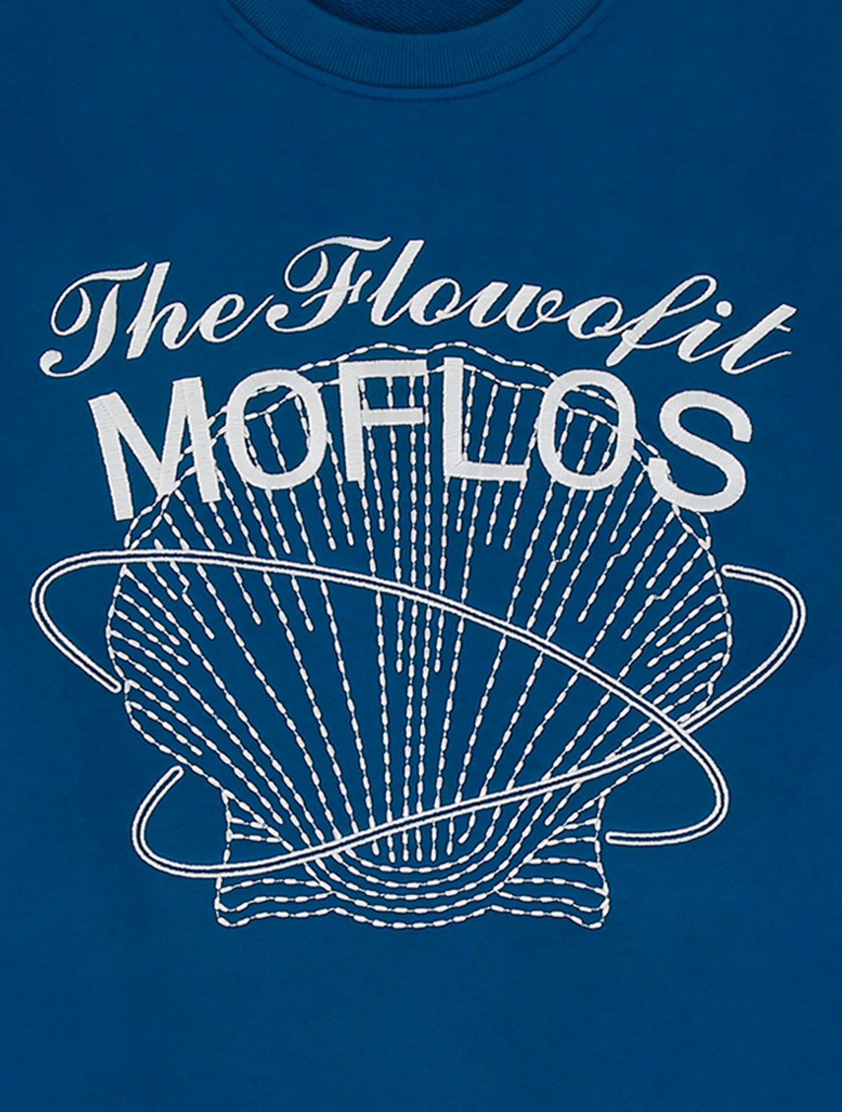 모프로스(MOFLOS) 클램자수 스웻셔츠 블루