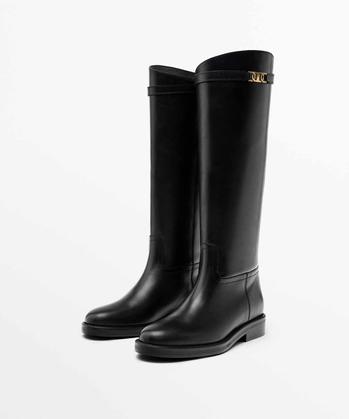 마시모두띠(MASSIMO DUTTI) 레더 라이딩 부츠