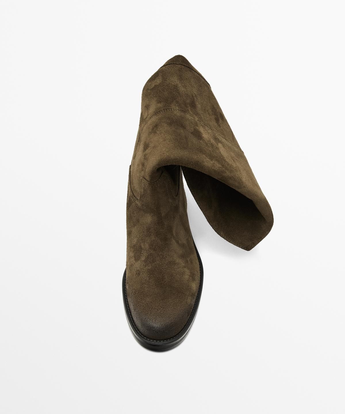 마시모두띠(MASSIMO DUTTI) 오일드 스플릿 스웨이드 라이딩 부츠