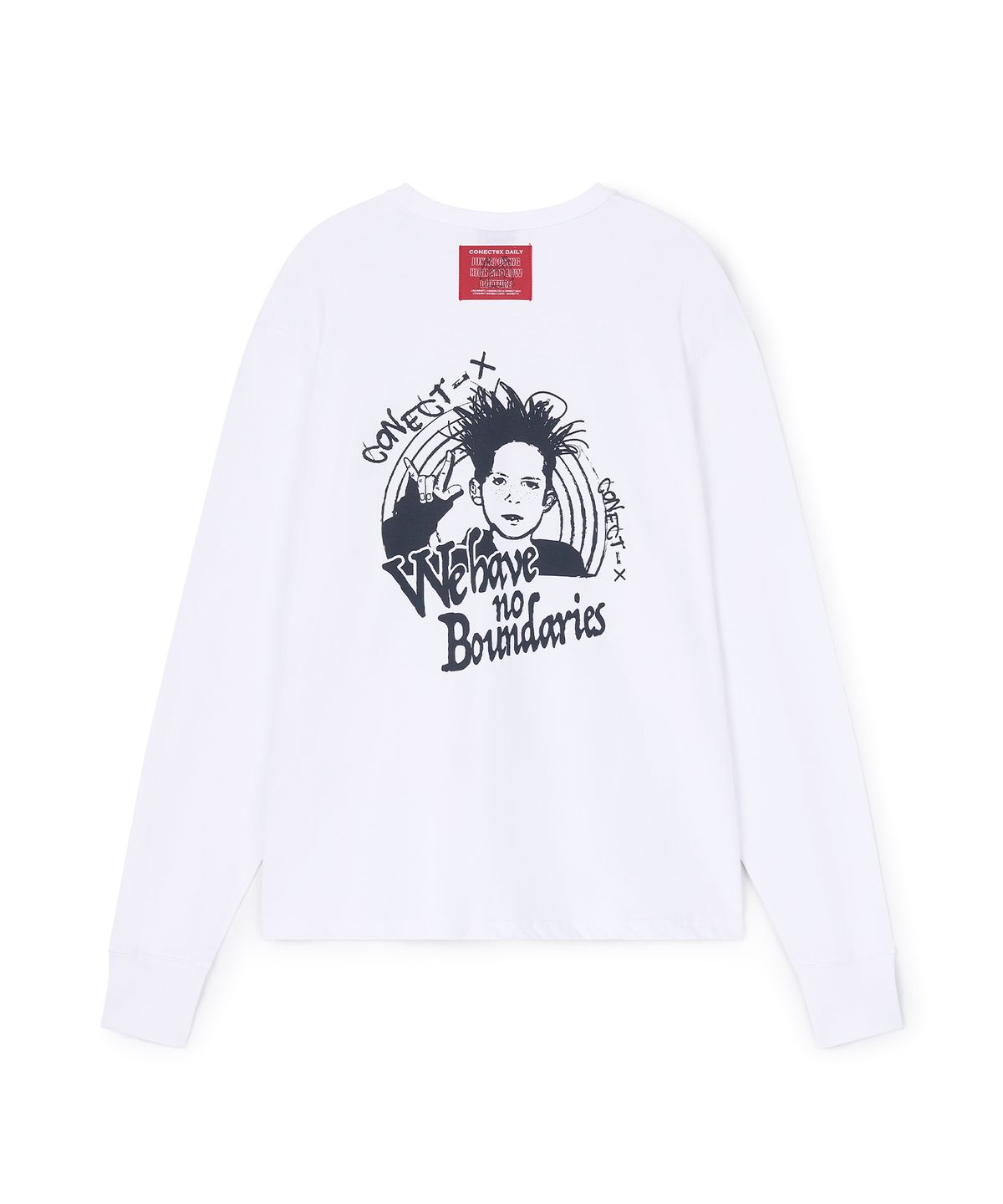 커넥트엑스(CONECTX) Graphic Cotton Long Sleeve, White