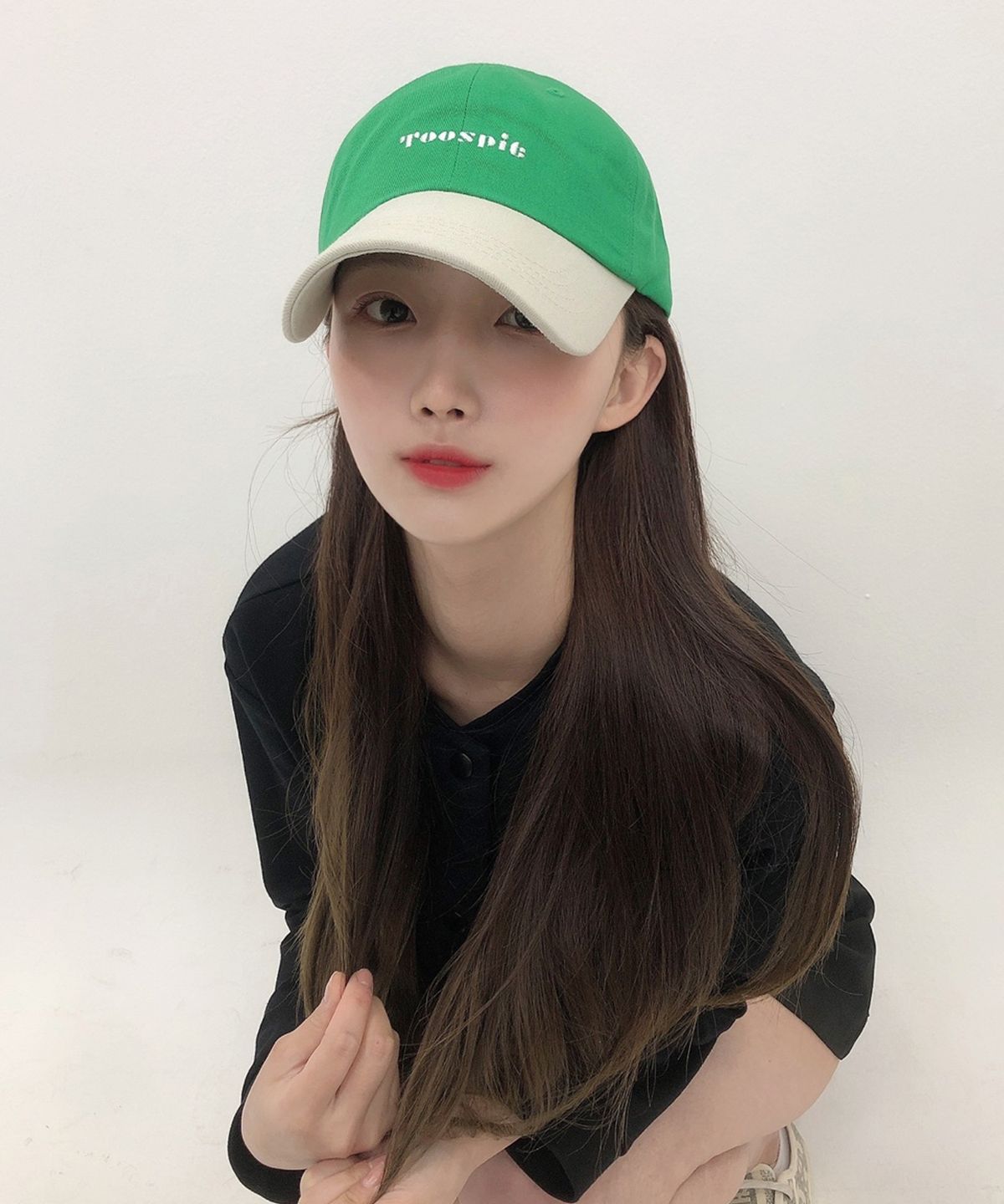 투에스핏(TOOSPIT) 투에스핏 투톤 배색 볼캡 (엘로우 그린)