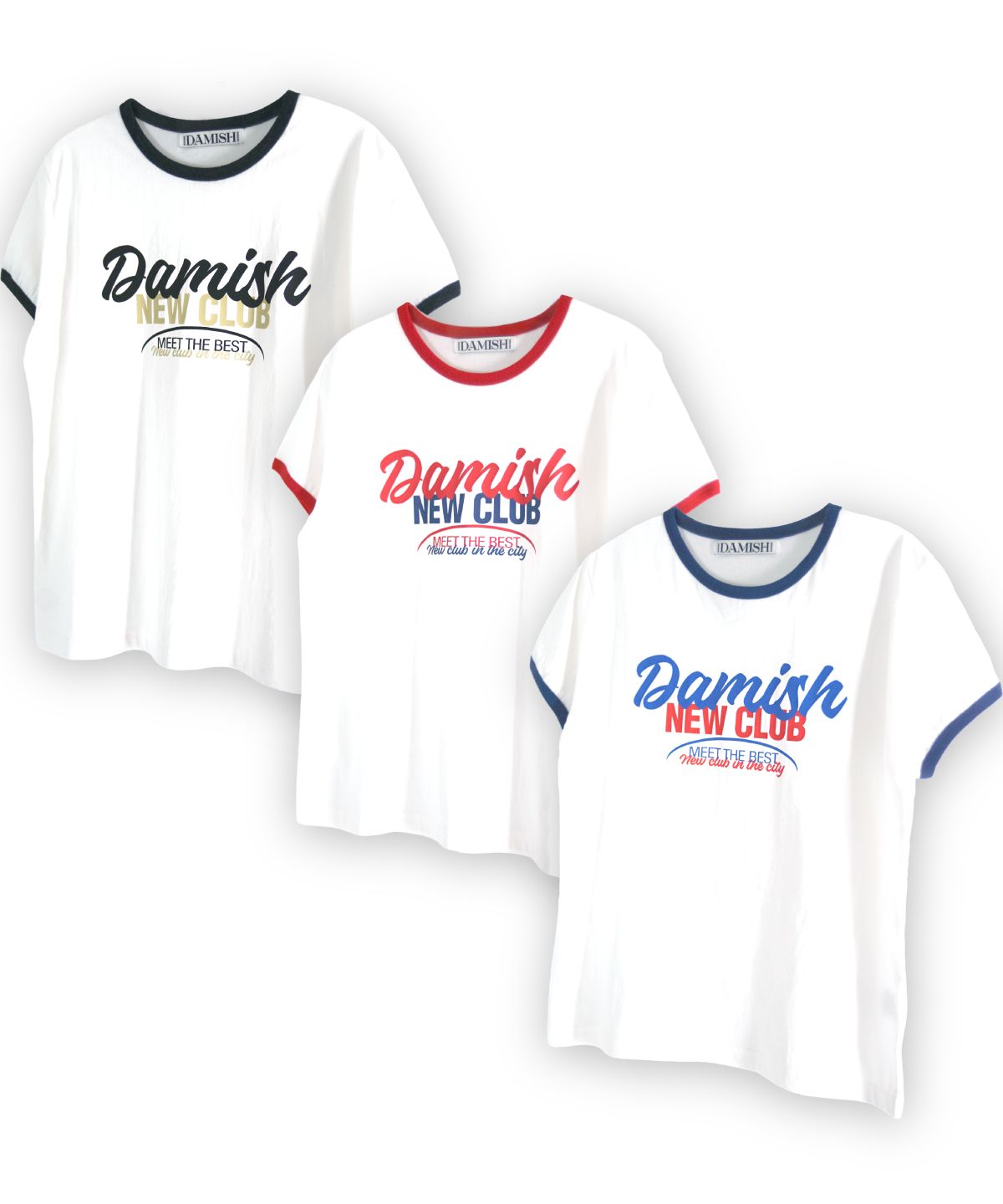 다미쉬(DAMISH) 뉴 클럽 링거 티셔츠_차콜