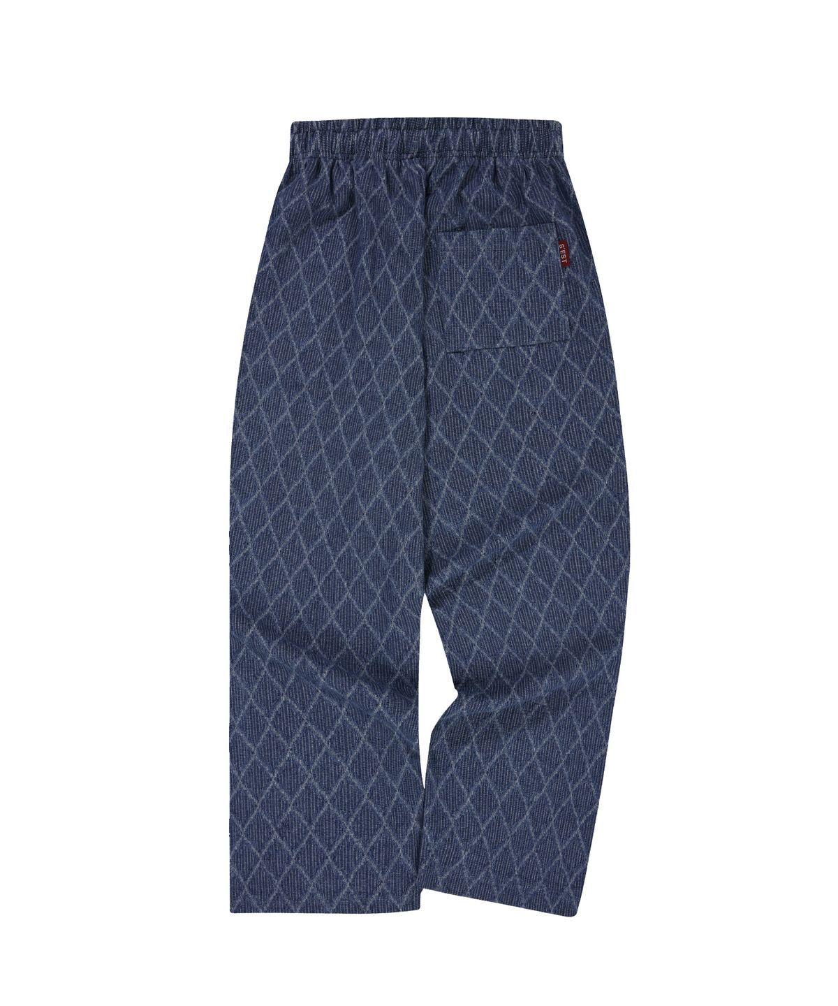에스이에스티(S'EST) Waffle Jaquard Denim Pants Mid Blue