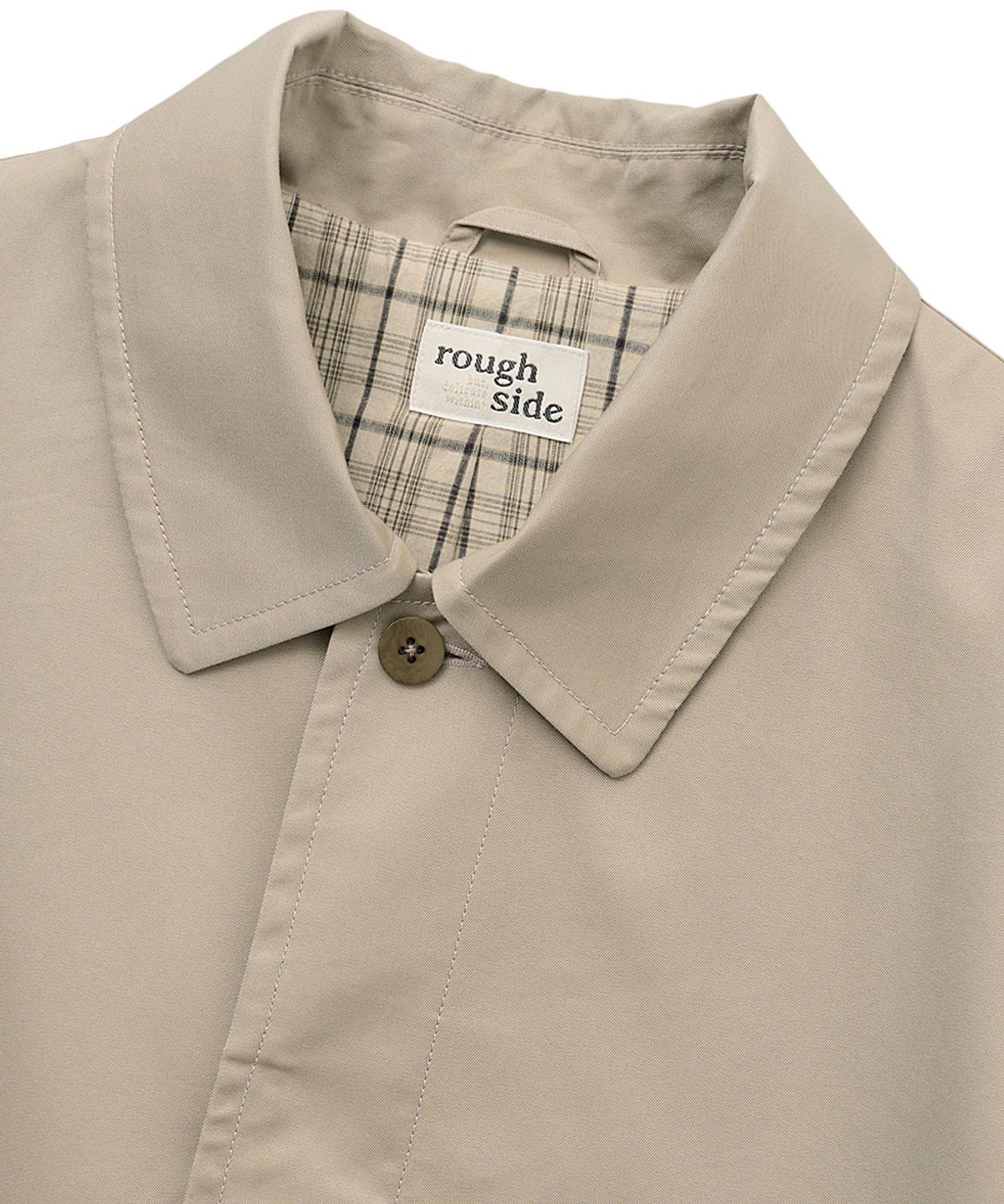 러프사이드(ROUGHSIDE) Belted Single Coat Sand Beige