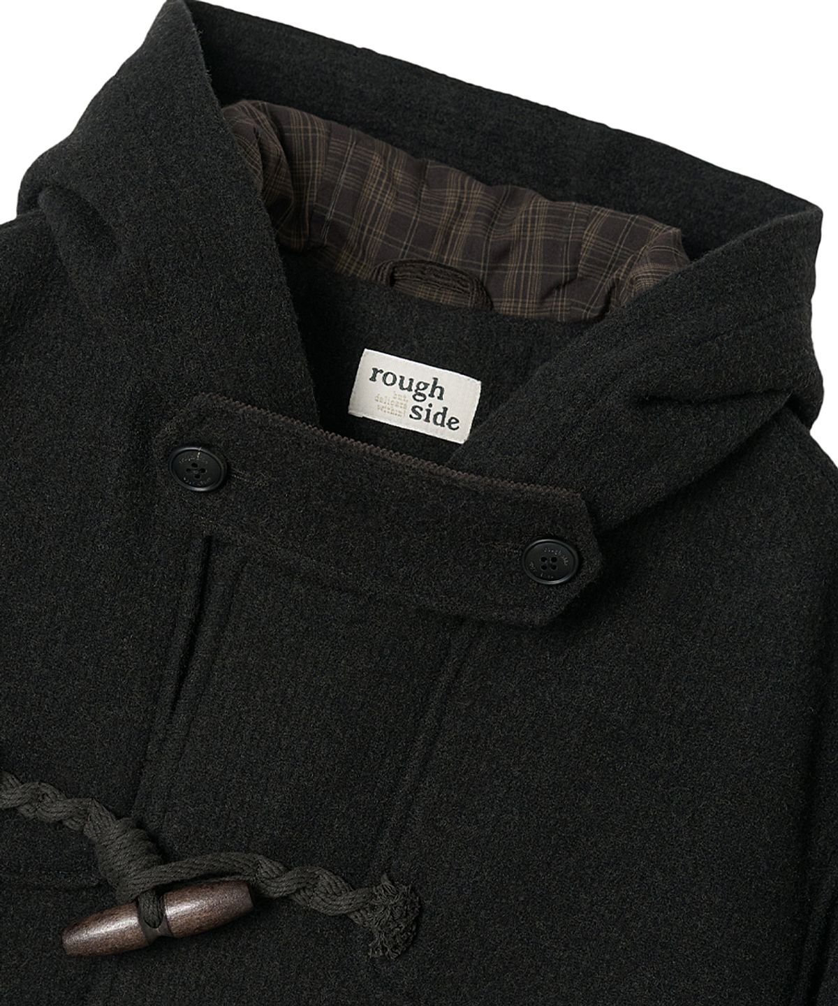 러프사이드(ROUGHSIDE) Duffle Coat Ash Black