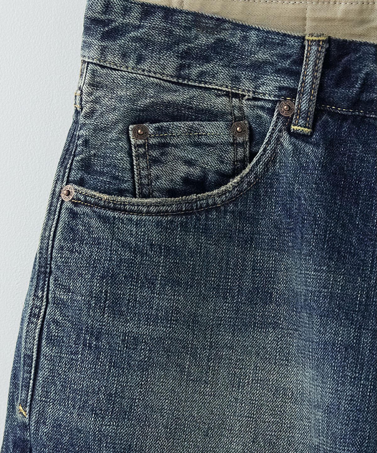 러프사이드(ROUGHSIDE) 5P Denim Pants Used Blue