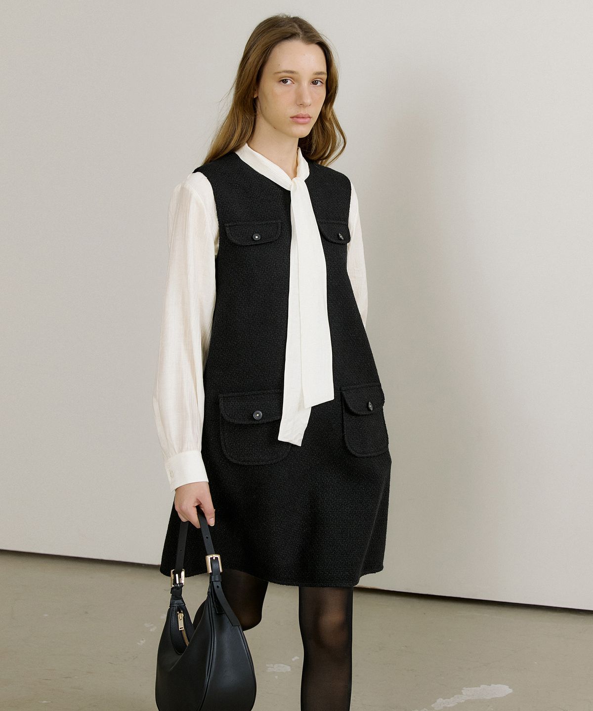 오떼뜨(OCTETTE) CROFFLE TIE BLOUSE_WIRNKLE VER_2COLOR