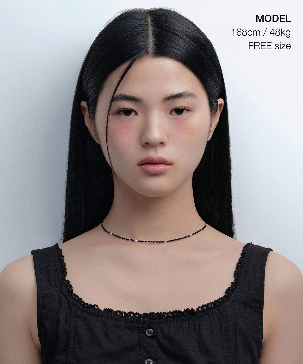 무신사 스탠다드 우먼(MUSINSA STANDARD WOMAN) 우먼즈 크리스털 비즈 네크리스 [블랙]