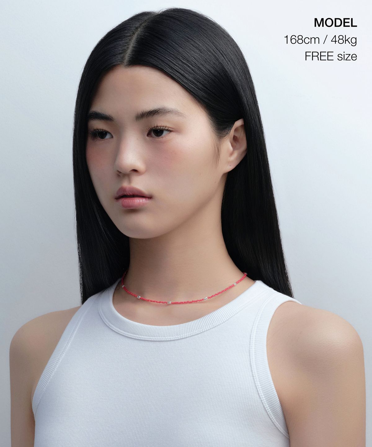 무신사 스탠다드 우먼(MUSINSA STANDARD WOMAN) 우먼즈 크리스털 비즈 네크리스 [레드]