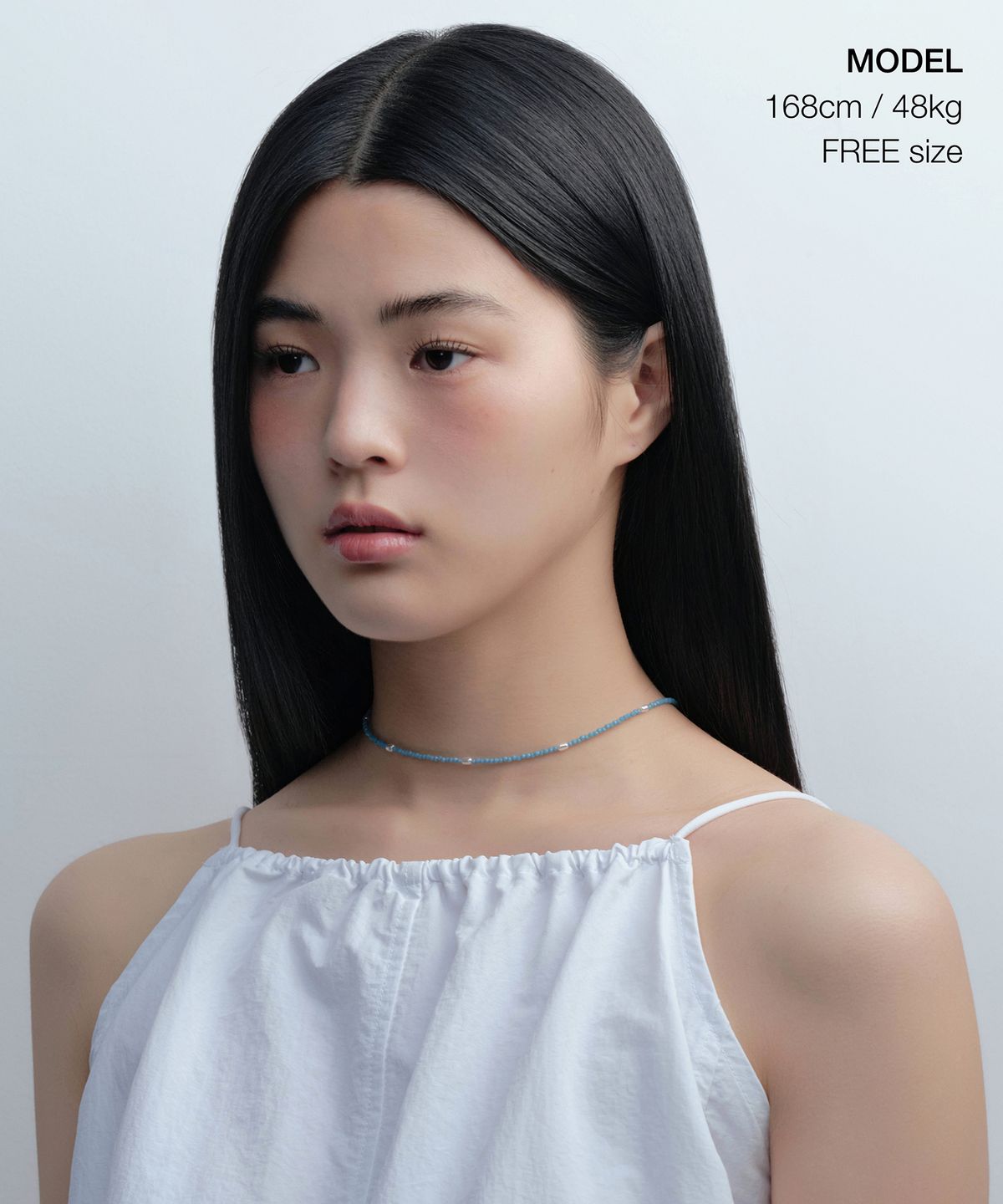 무신사 스탠다드 우먼(MUSINSA STANDARD WOMAN) 우먼즈 크리스털 비즈 네크리스 [블루]