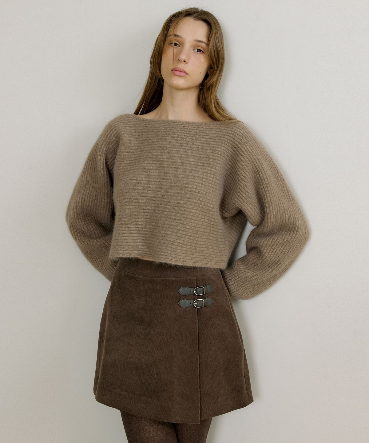 오떼뜨(OCTETTE) CORDUROY BOUCLE WRAP SHORTS_2COLOR