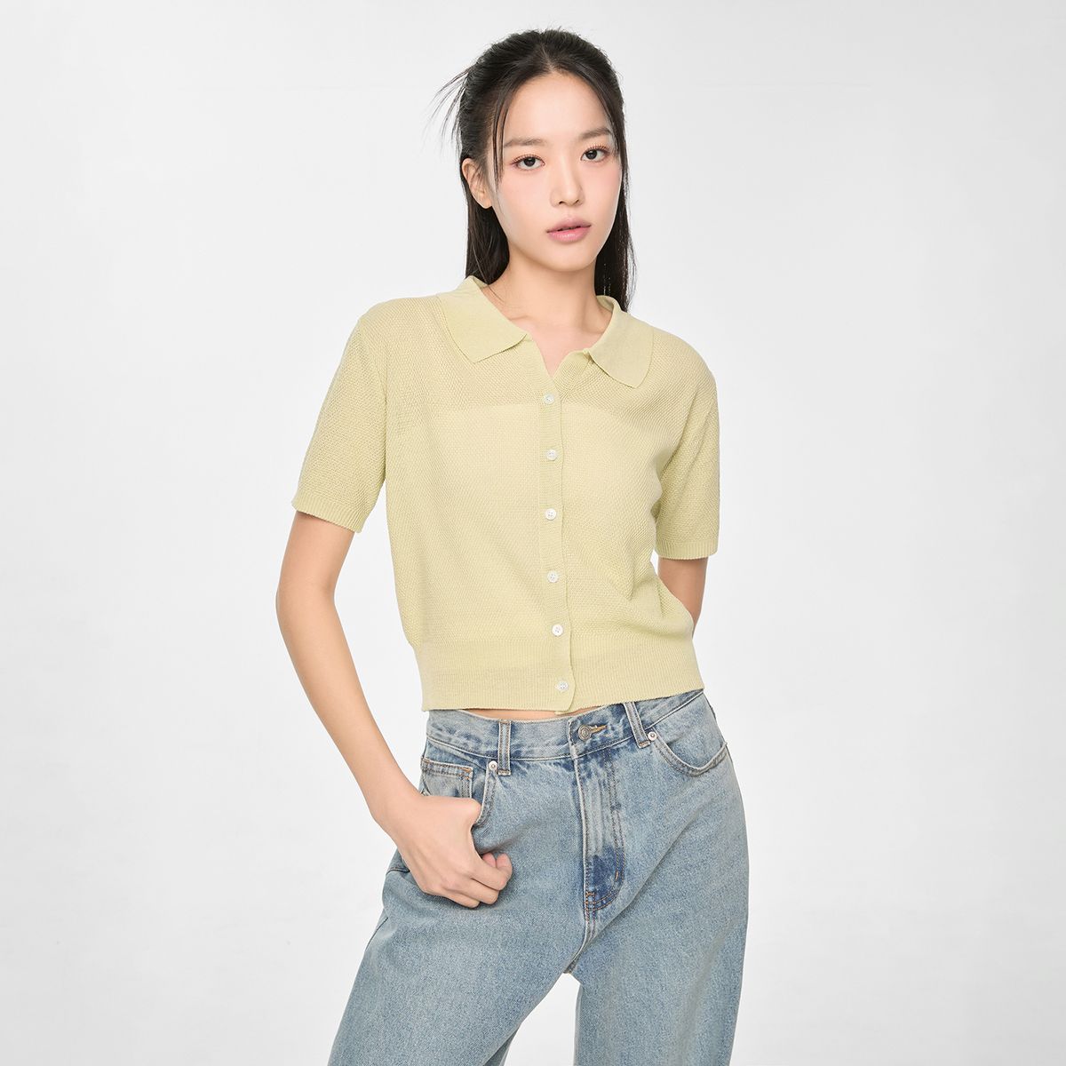 미쏘(MIXXO) 카라넥 가디건_MIWCKF533T