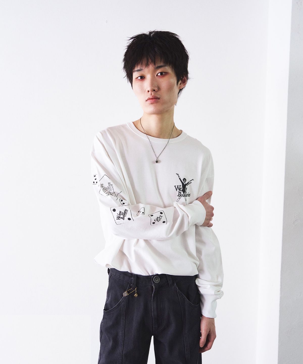 커넥트엑스(CONECTX) Graphic Cotton Long Sleeve, White