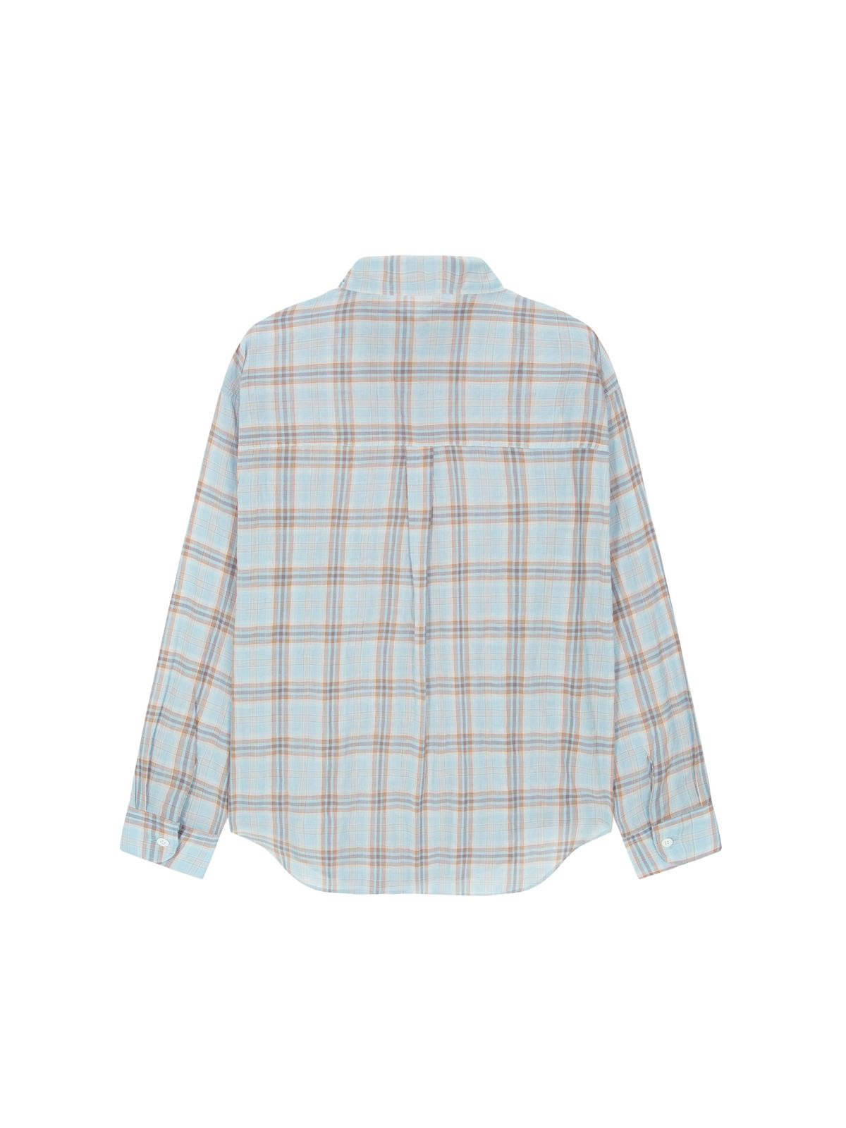 샐러드바구니(SALAD BAGUNI) Soft grid sheer shirt - blue