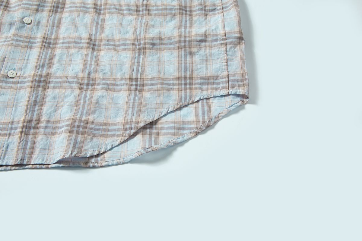 샐러드바구니(SALAD BAGUNI) Soft grid sheer shirt - blue