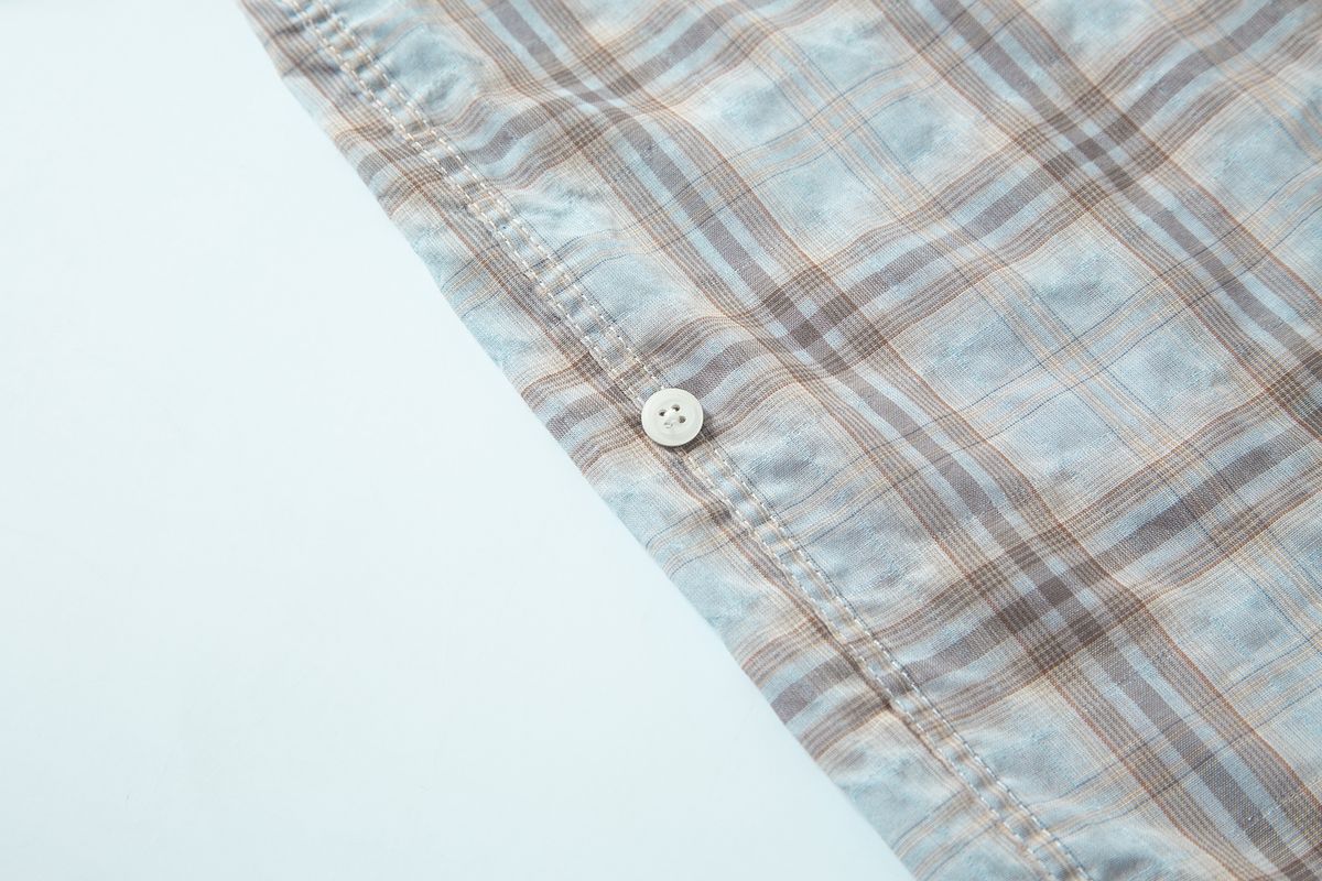 샐러드바구니(SALAD BAGUNI) Soft grid sheer shirt - blue