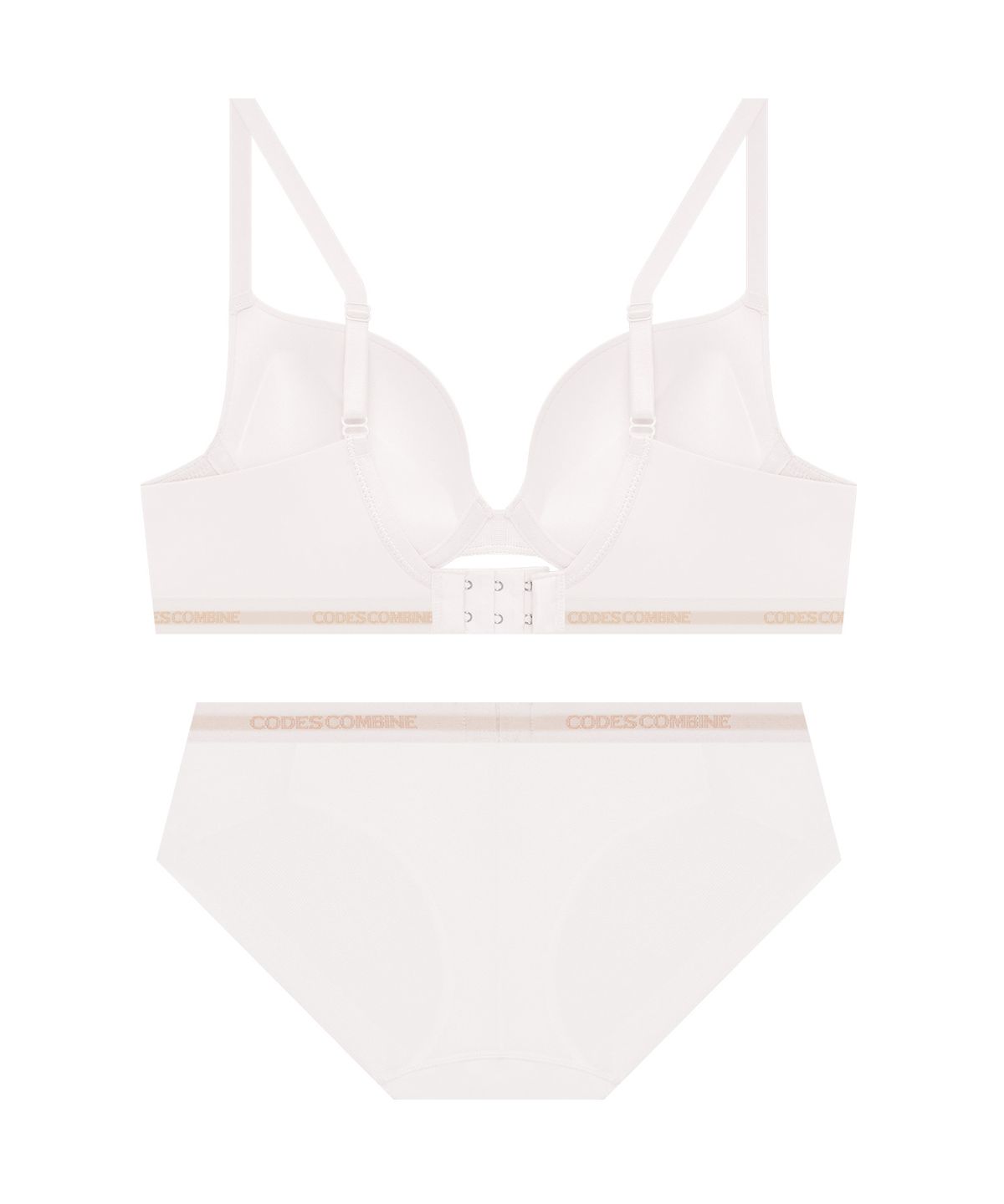 코데즈컴바인 이너웨어(CODES COMBINE INNERWEAR) 파워볼륨 원톤 브라팬티세트_아이보리