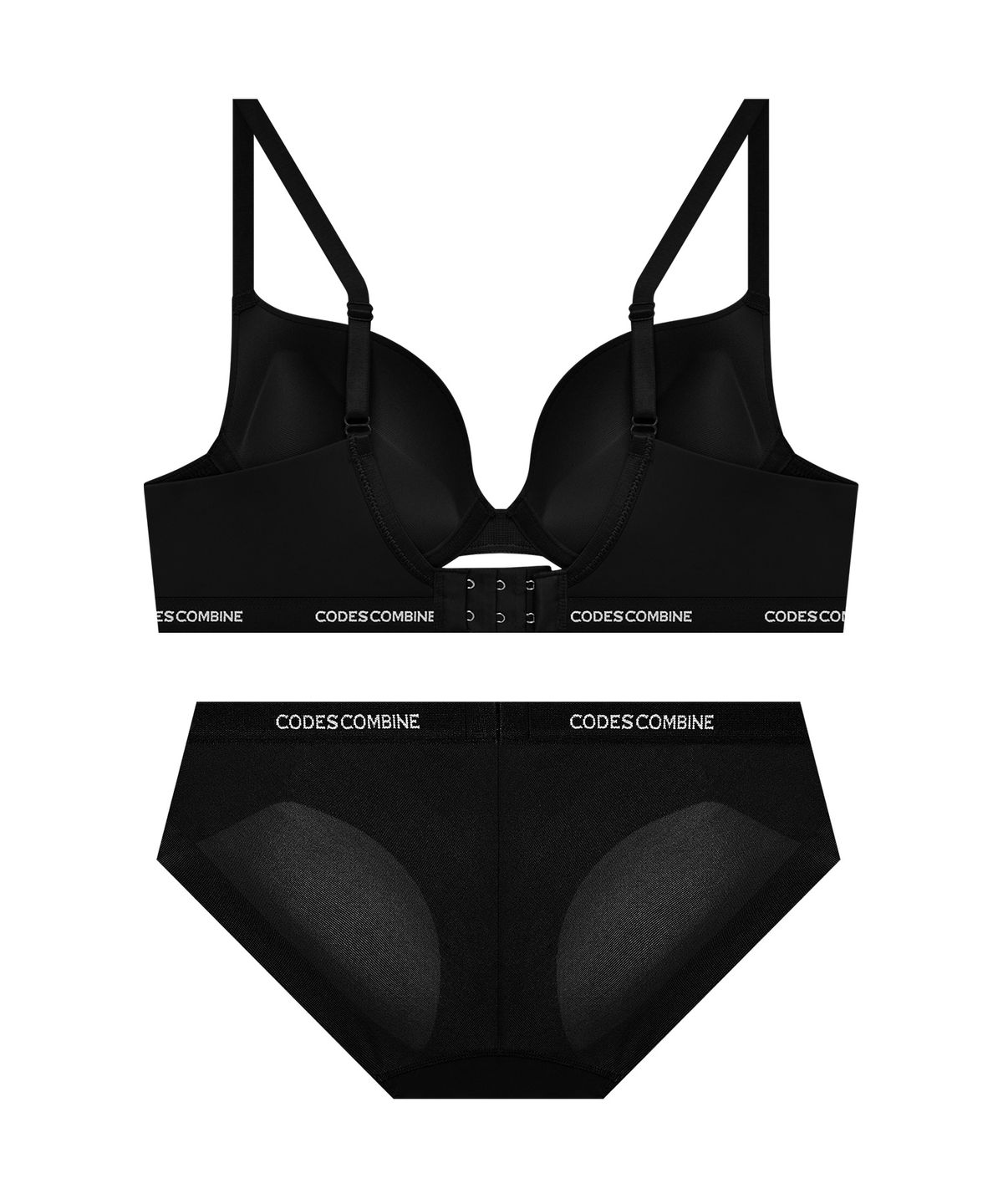 코데즈컴바인 이너웨어(CODES COMBINE INNERWEAR) 파워볼륨 원톤 브라팬티세트_블랙
