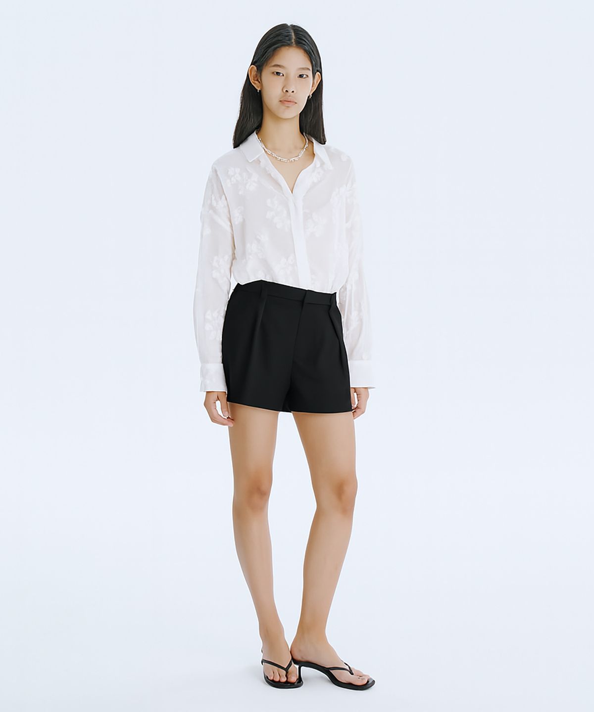 분더캄머(WNDERKAMMER) 25  Tuck Shorts_Black