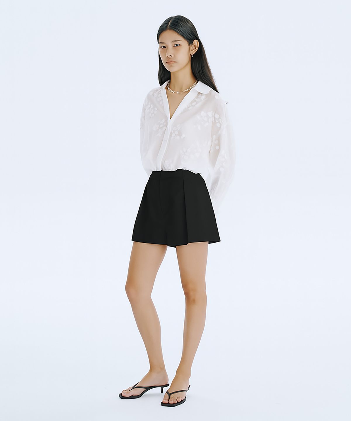 분더캄머(WNDERKAMMER) 25  Tuck Shorts_Black