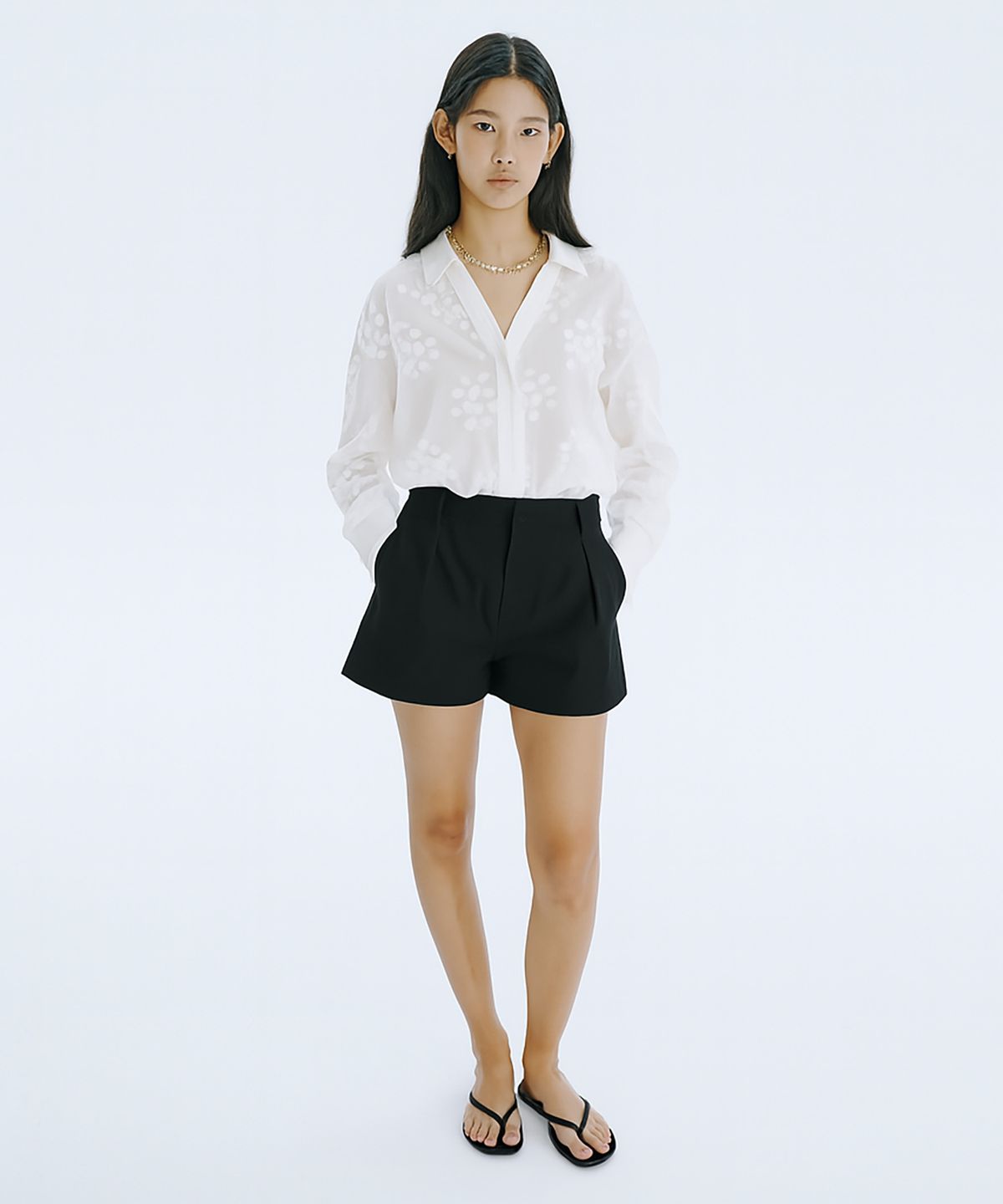 분더캄머(WNDERKAMMER) 25  Tuck Shorts_Black