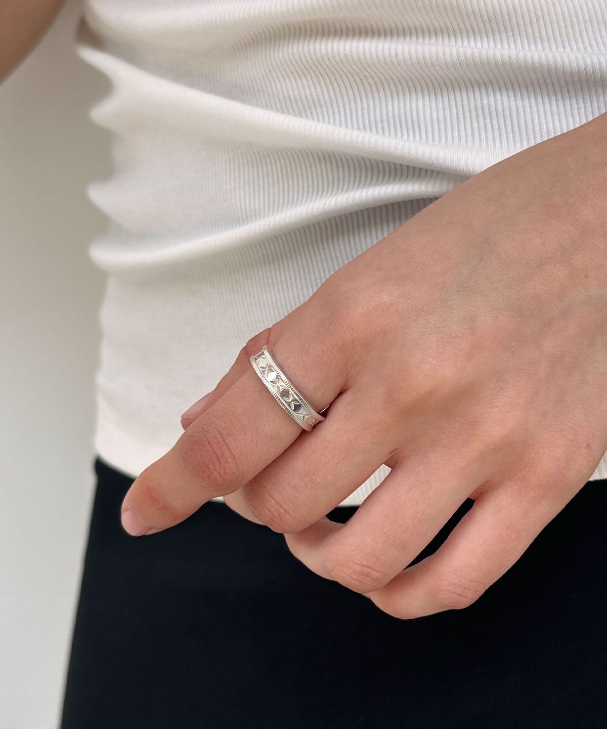 클레멍스 주얼리(CLEMENCE JEWELRY) 플뢰르 카빙 링 02_실버