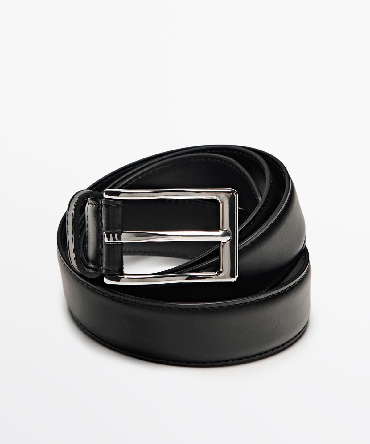 마시모두띠(MASSIMO DUTTI) 스마트 나파 레더 벨트 스티치 디테일