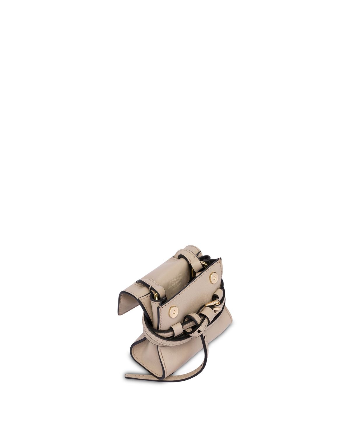 모스키노(MOSCHINO) 타이 미 소프트레더 미니 키링백 BEIGE