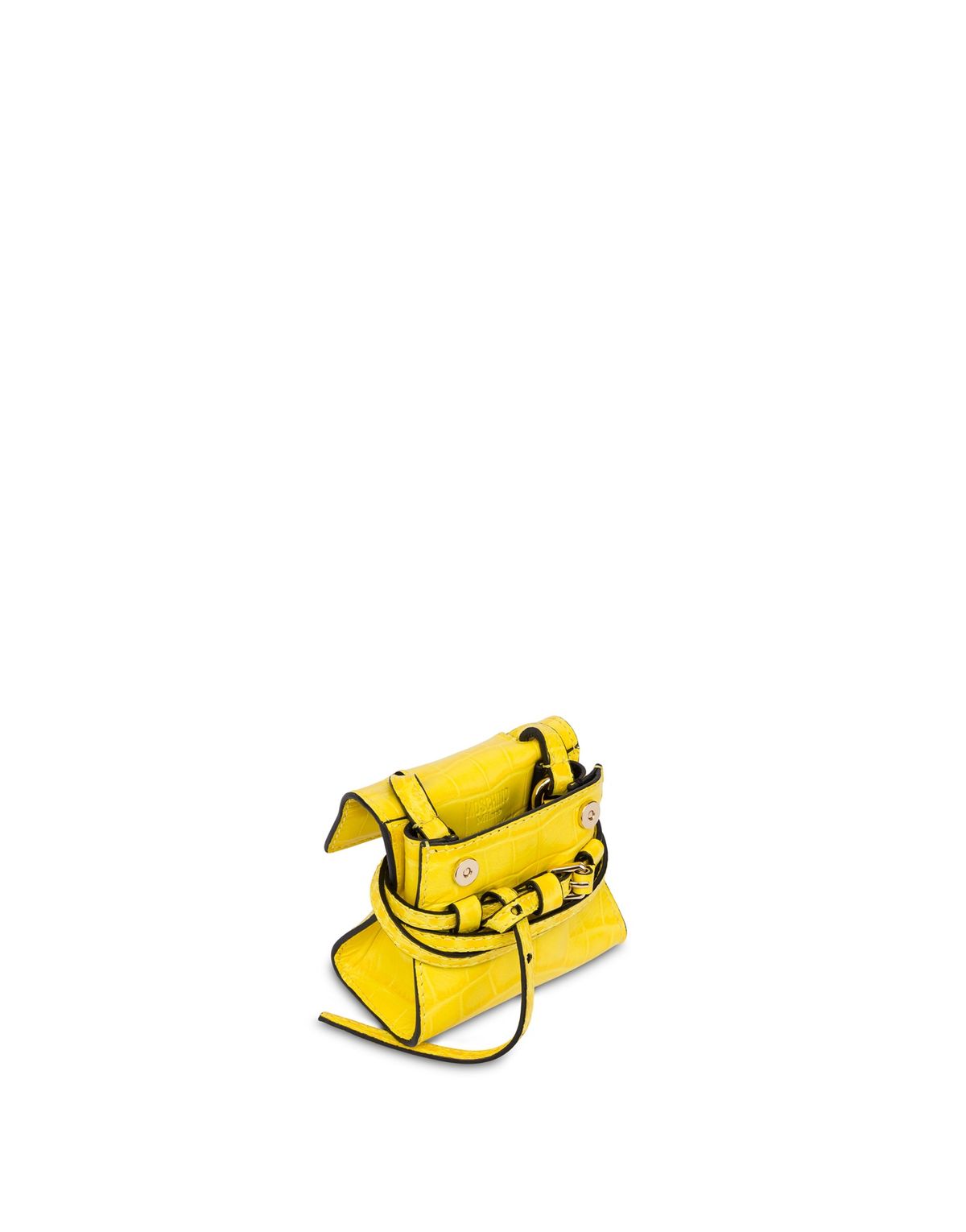 모스키노(MOSCHINO) 타이 미 프린티드크로코 미니 키링백 YELLOW