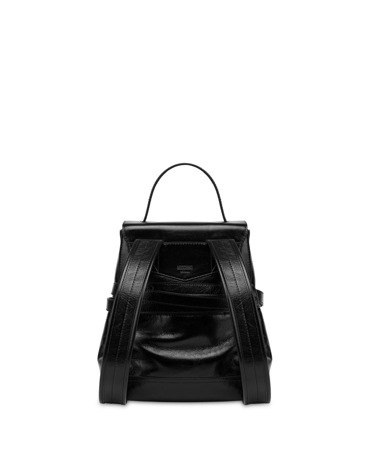 모스키노(MOSCHINO) 타이 미 댈러스 카프 스몰 백팩 BLACK