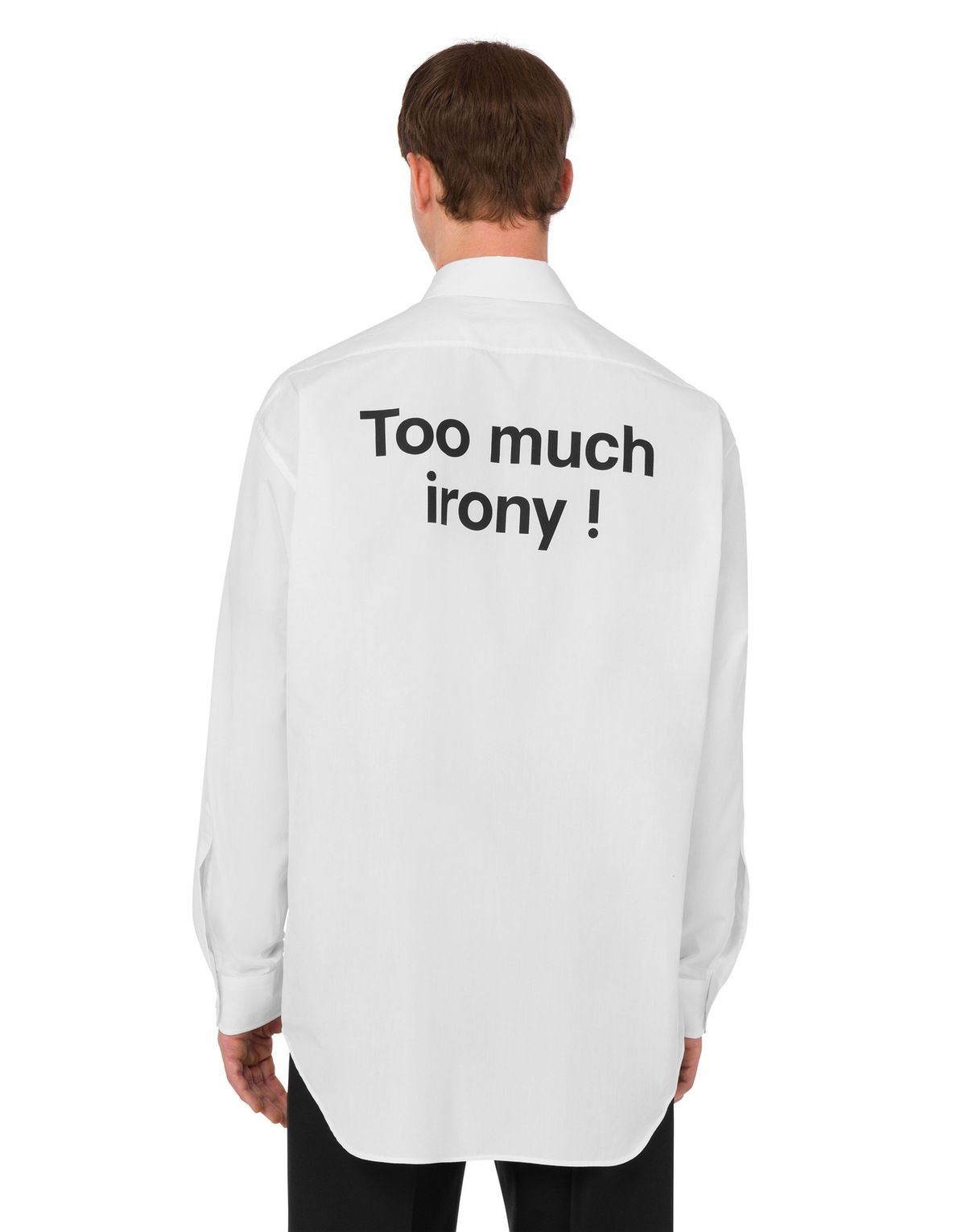 모스키노(MOSCHINO) 투 머치 아이러니 코튼 포플린 셔츠